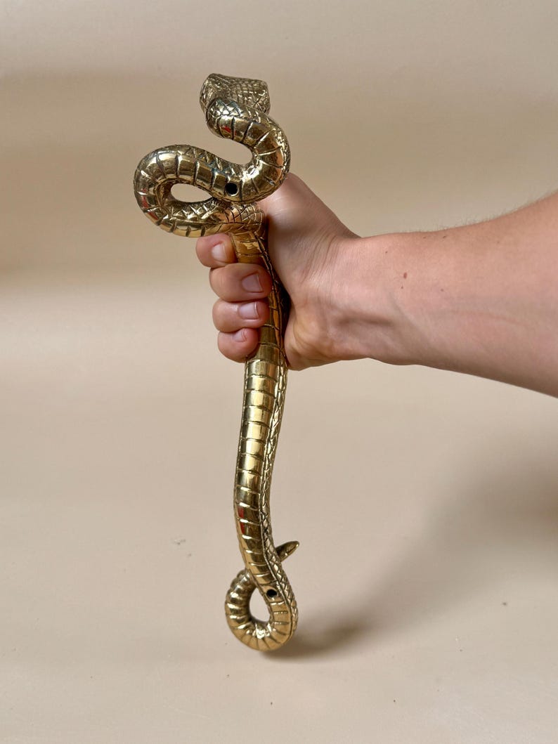 Brass Serpent Door Handle — Snake Pull for Door & Cabinet