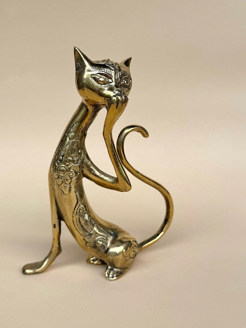 Cat Figurine Pair Gold or Black