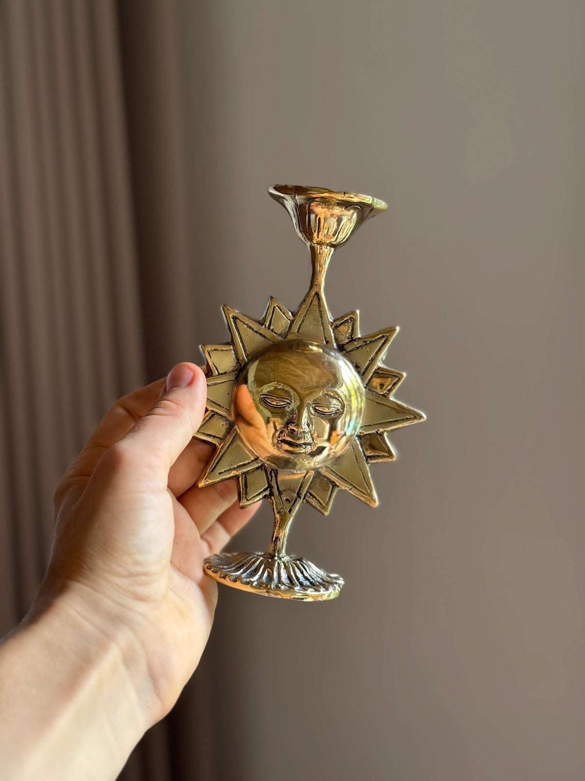 Brass Sun Candleholder | Celestial Altar & Home Decor