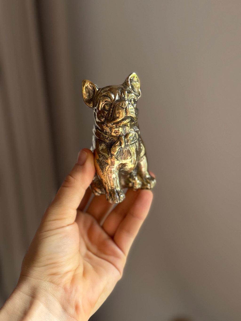 Brass French Bulldog Figurine