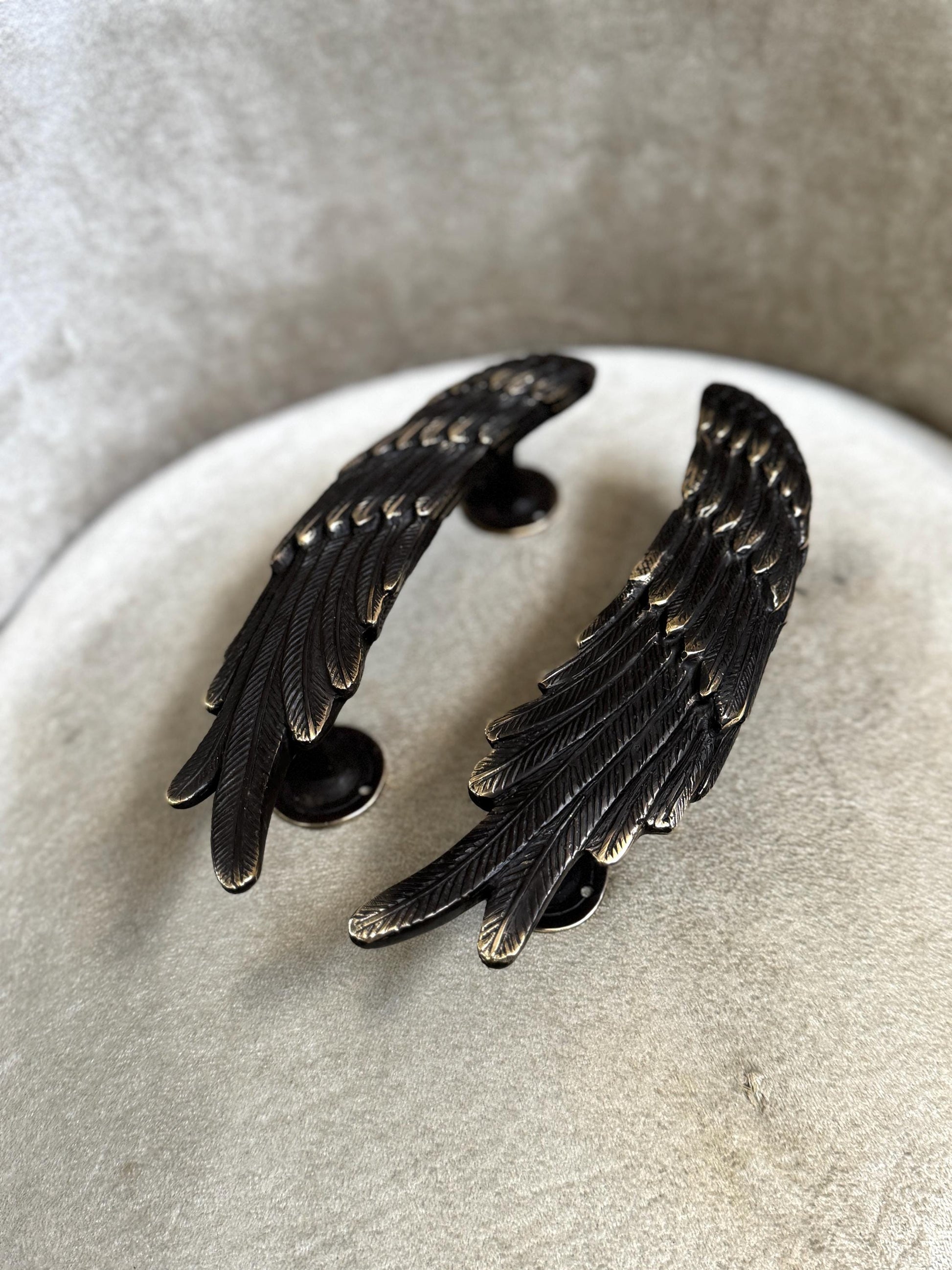 Brass Angel Wings Door Handle