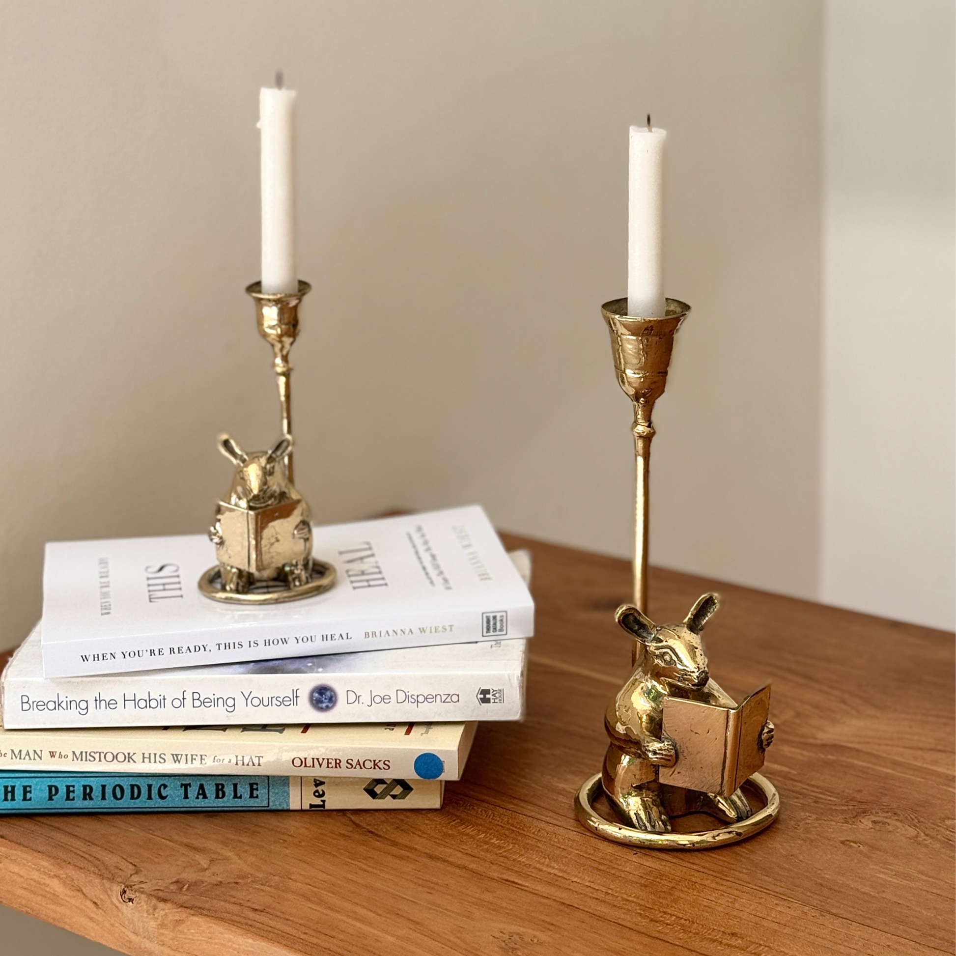 Brass Mouse Candleholder, vintage home gift