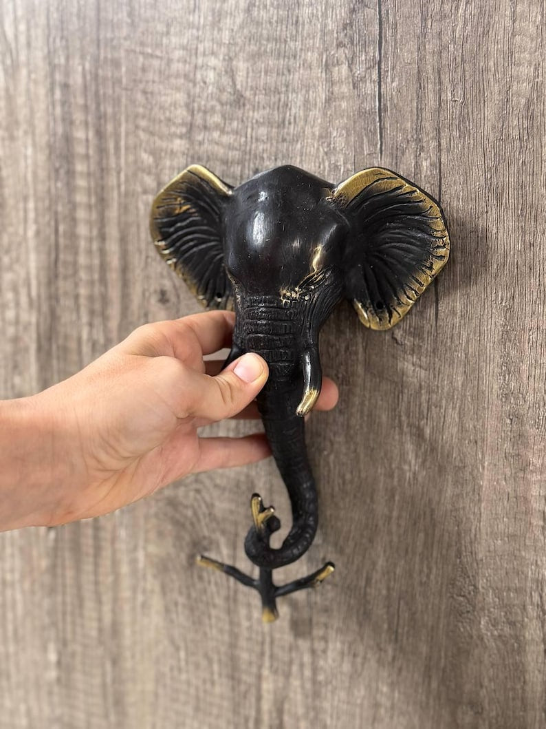 Elephant Brass Wall Hook - Vintage Animal Decor
