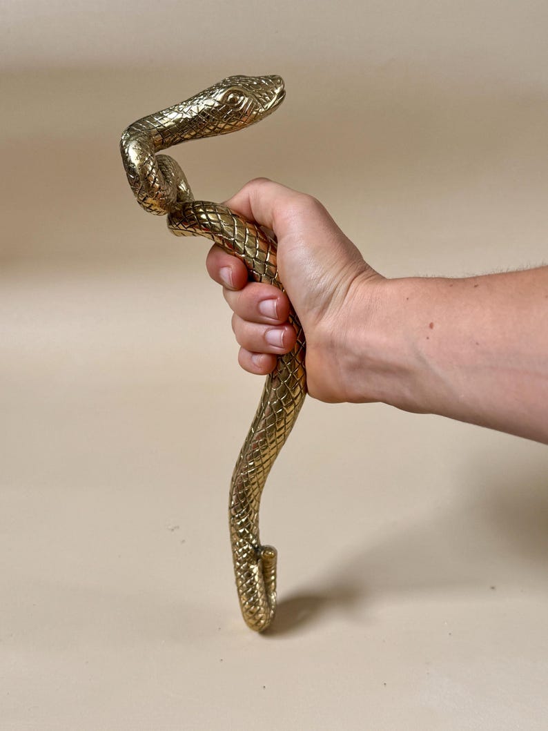 Brass Serpent Door Handle — Snake Pull for Door & Cabinet