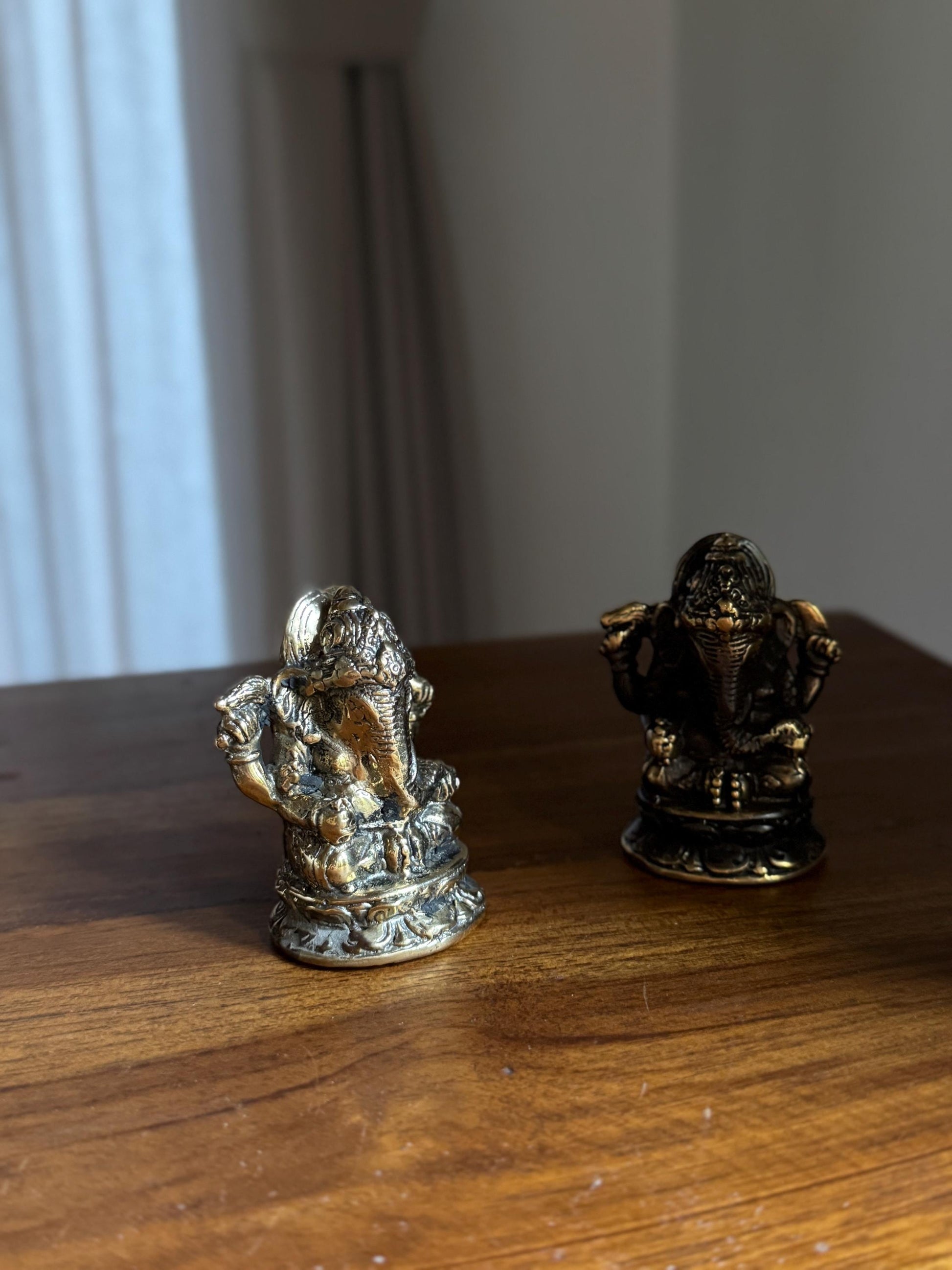 Brass Ganesha Statue Set