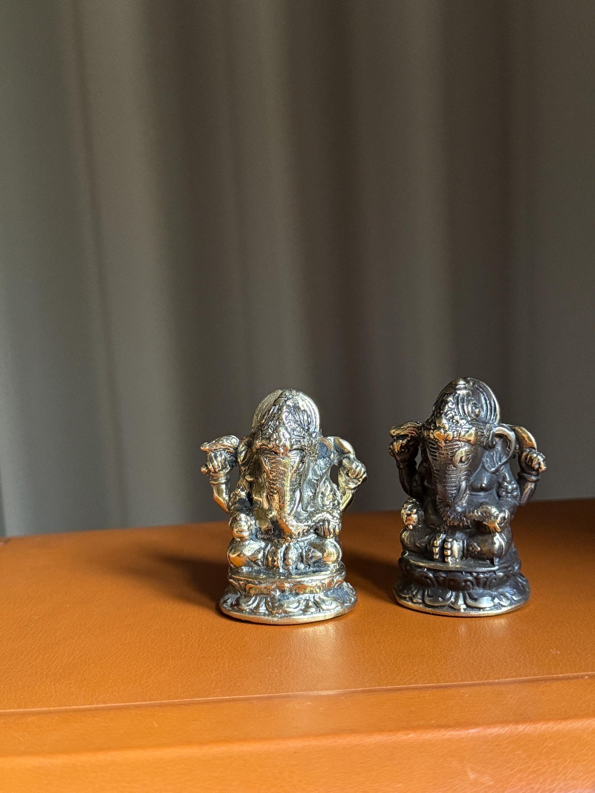 Brass Ganesha Statue Set