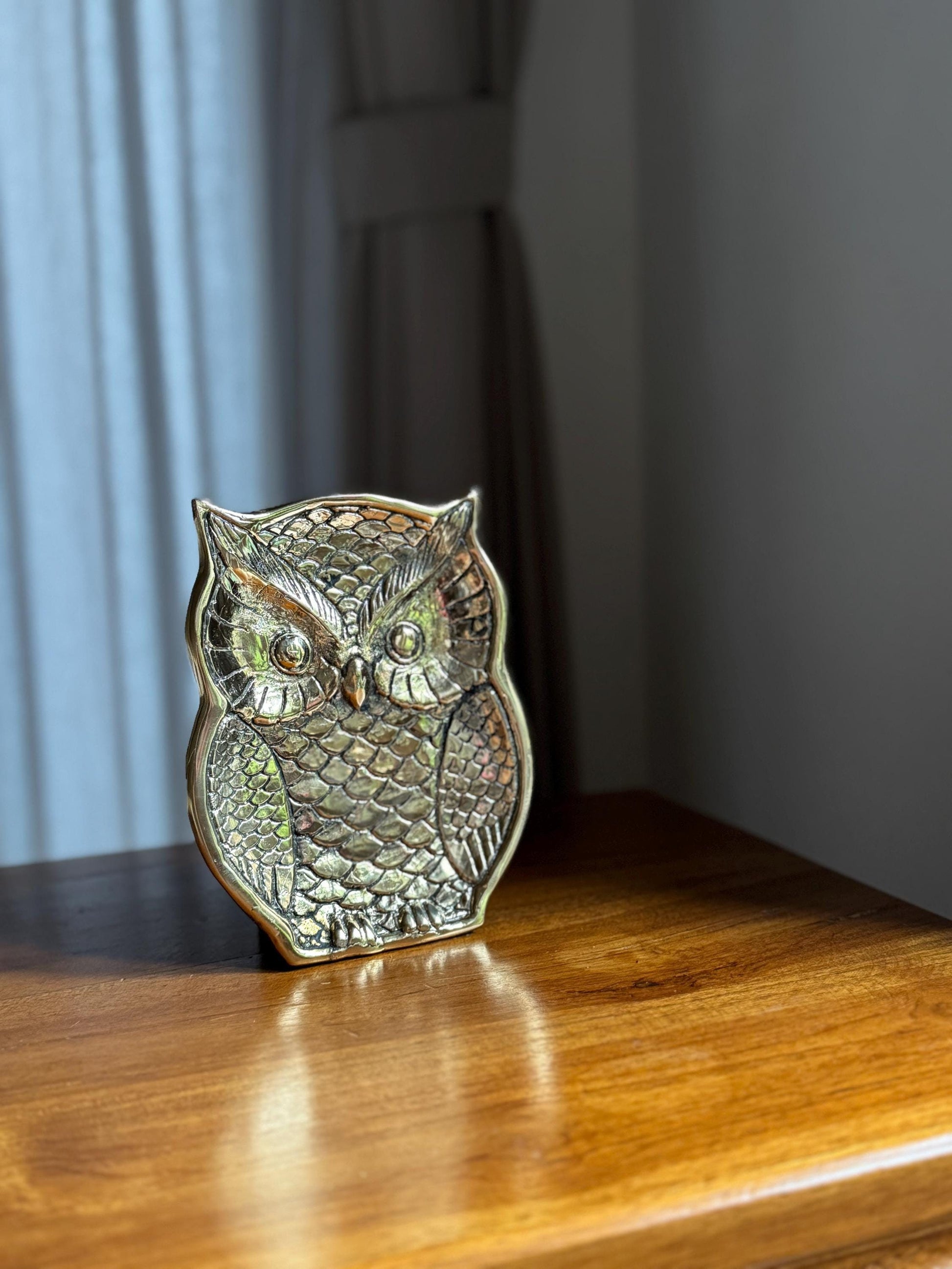 Brass Owl Trinket Tray