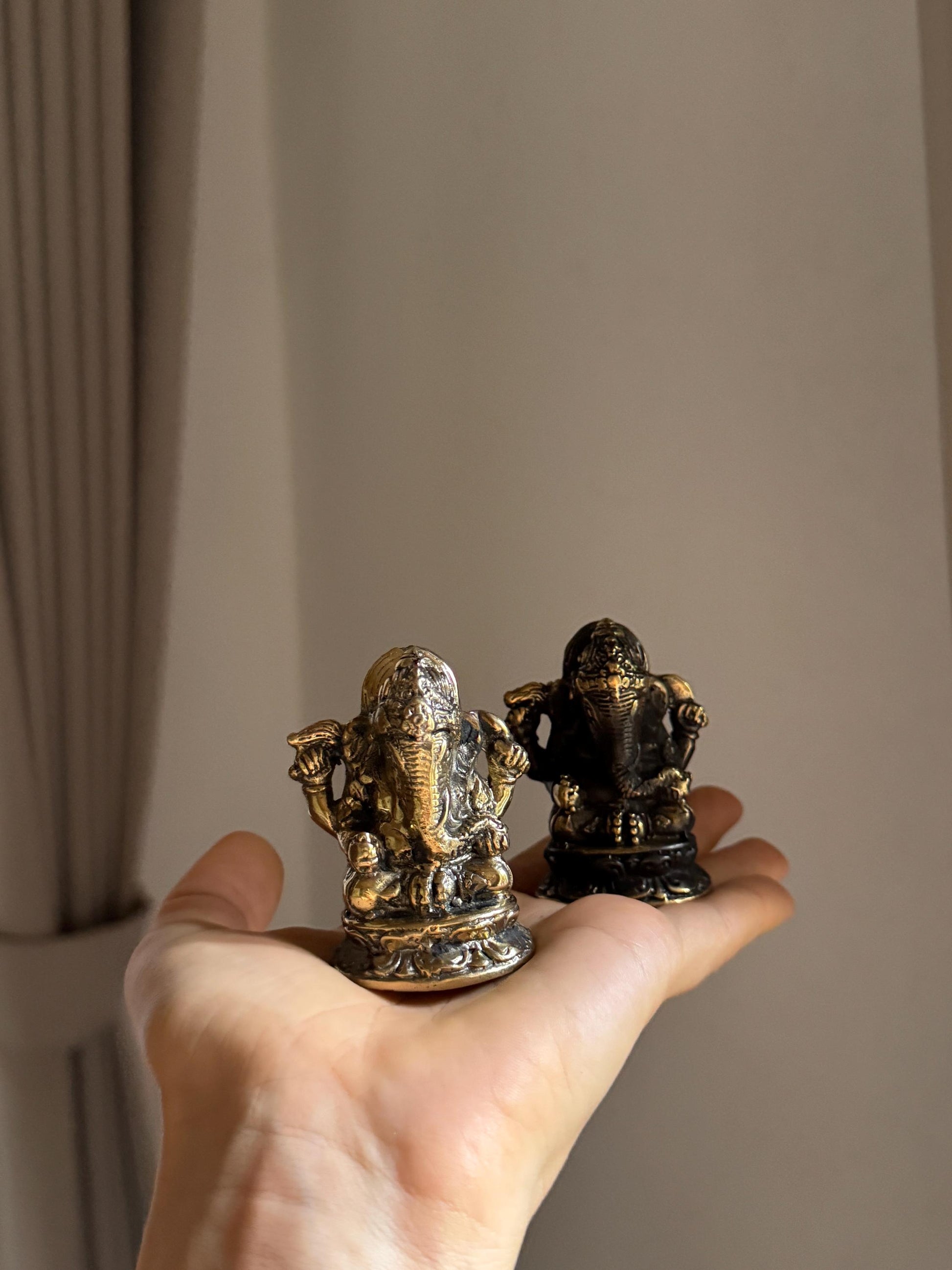 Brass Ganesha Statue Set