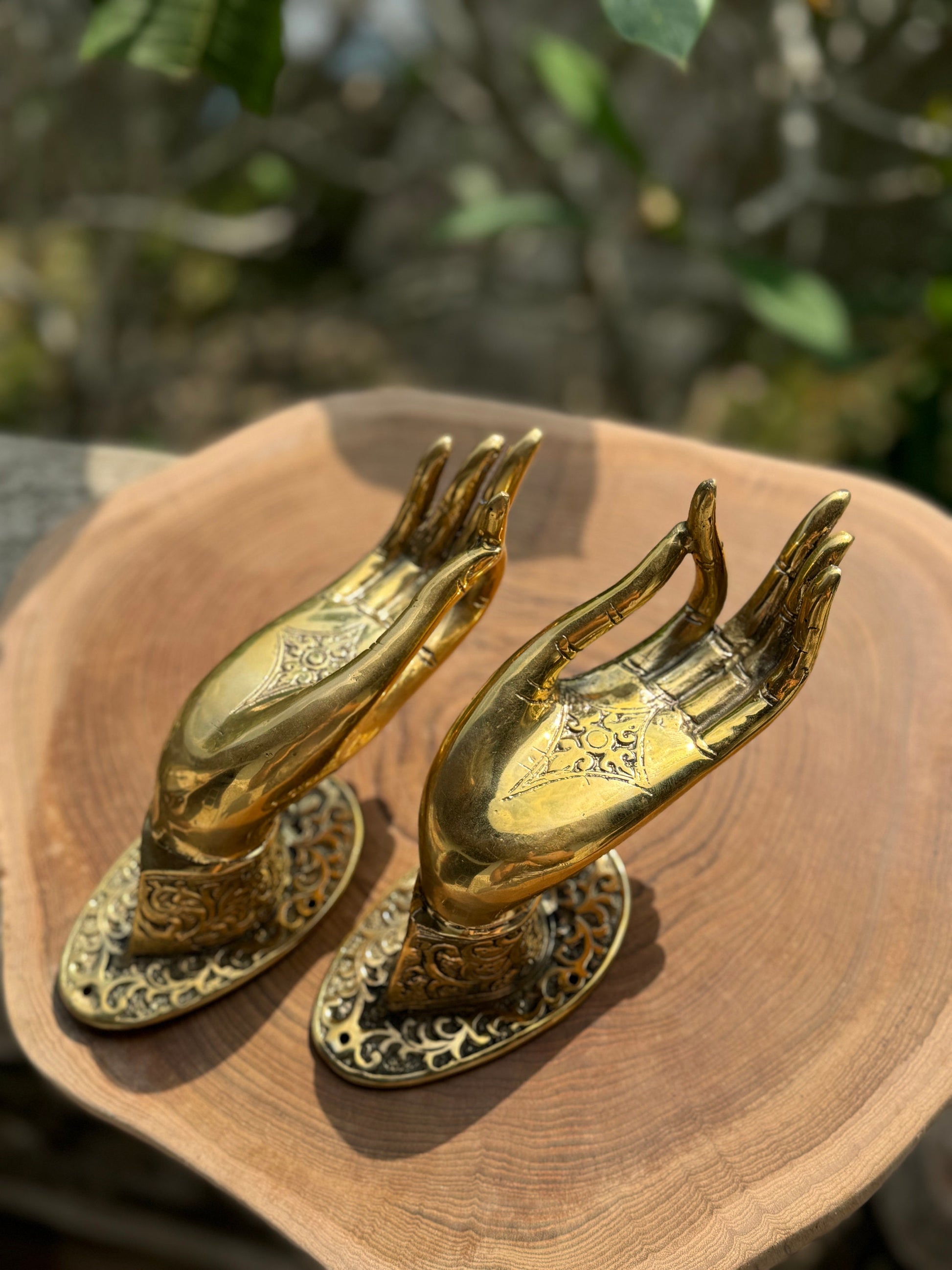 Big Golden Hand Door Handles