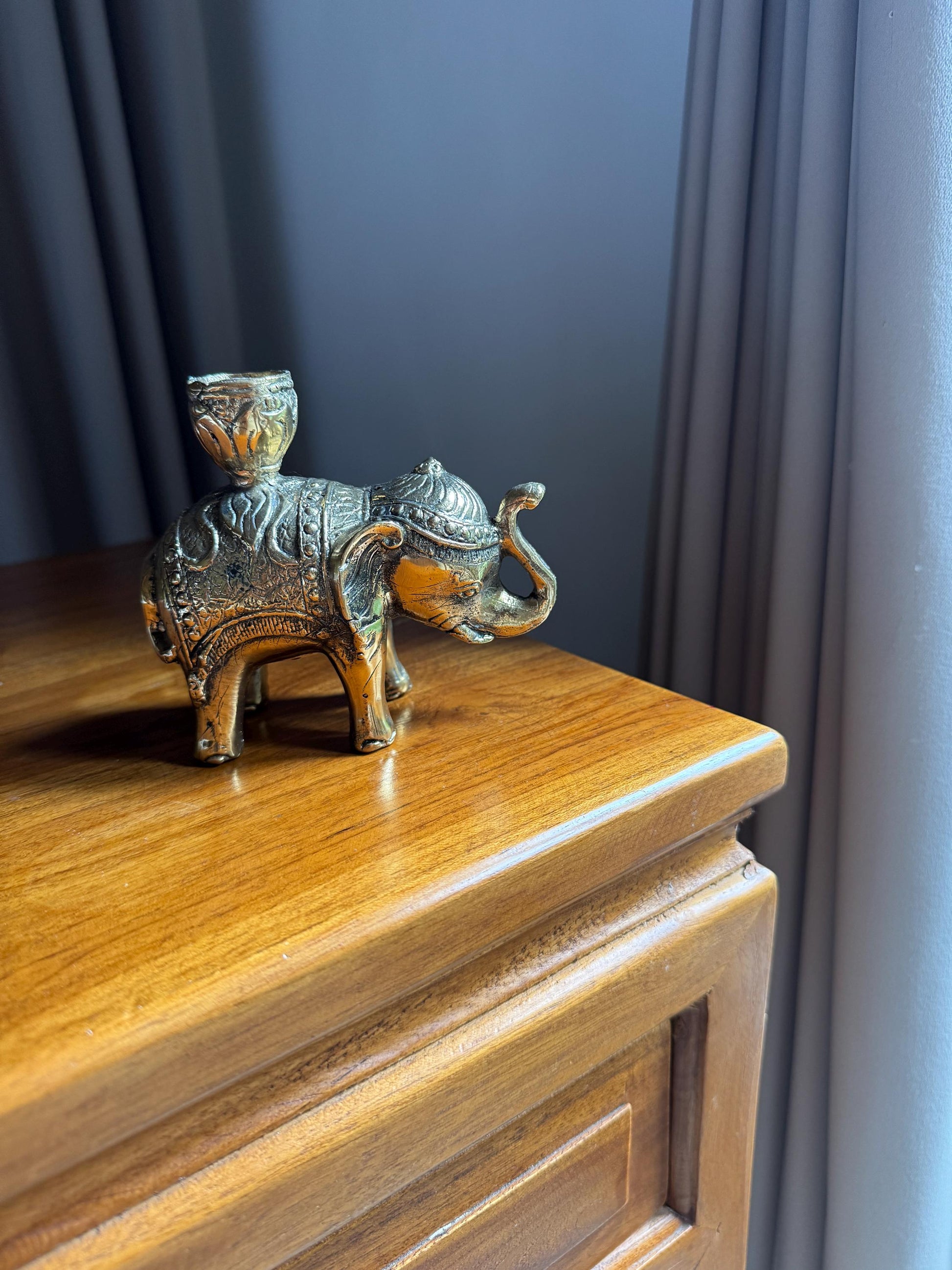Brass Elephant candleholder