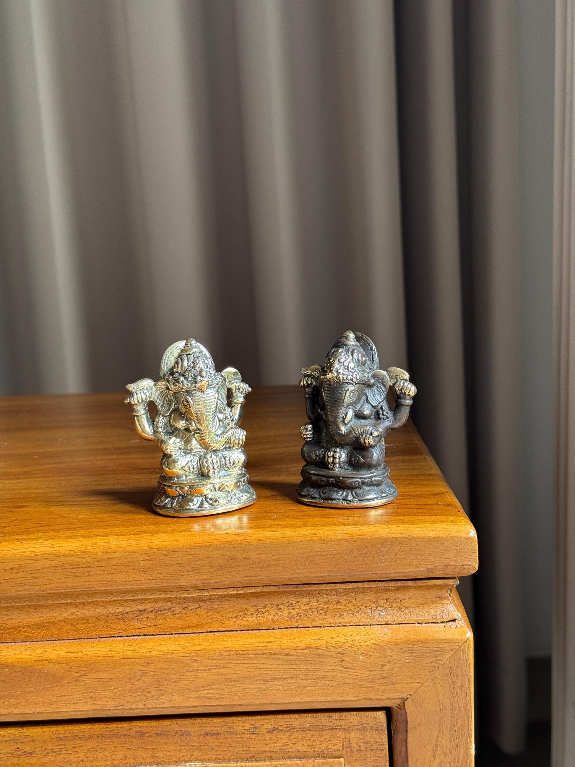 Brass Ganesha Statue Set