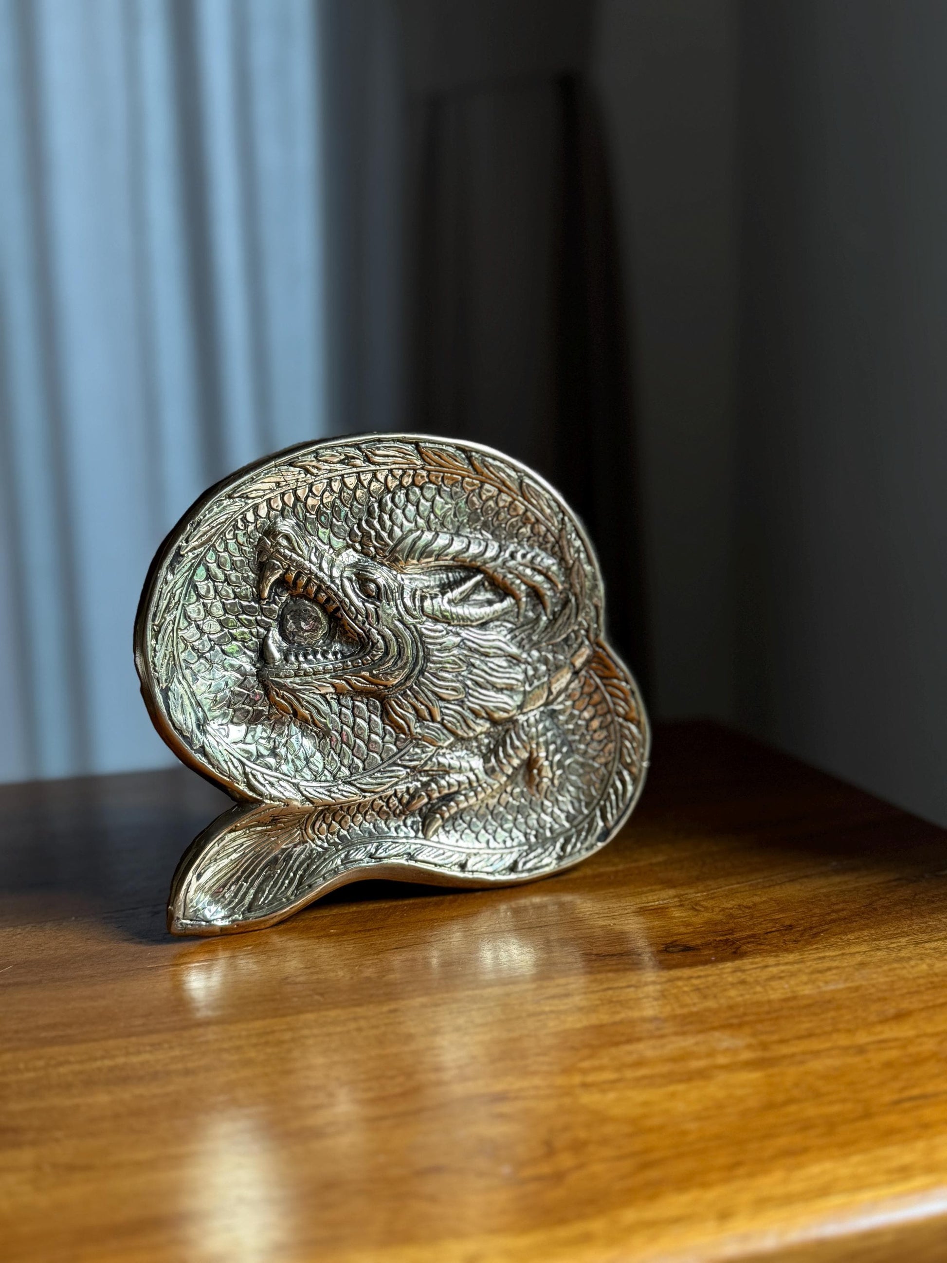 Handcrafted Metal Dragon Trinket Tray