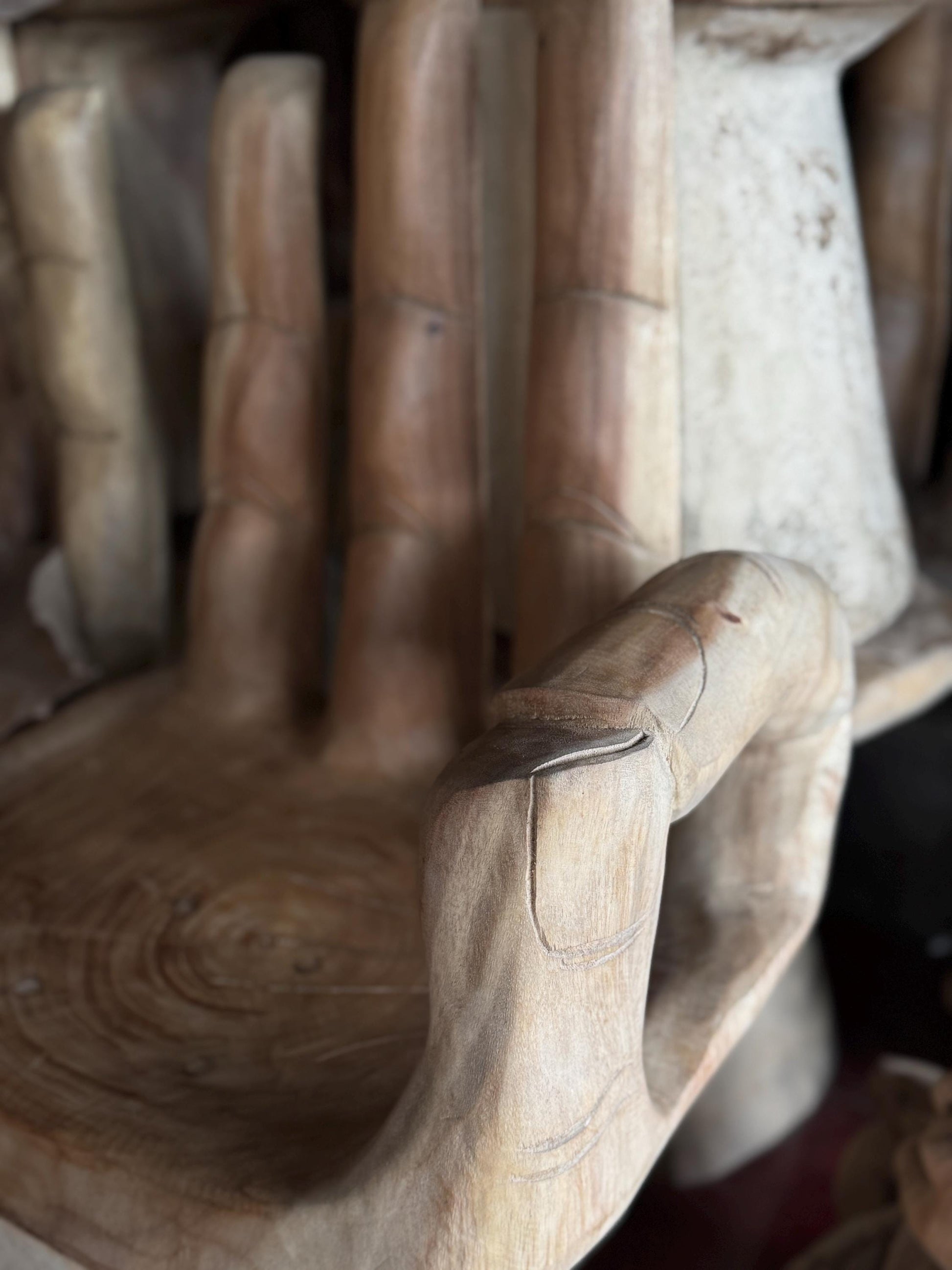 Hand-Carved Wooden Chair