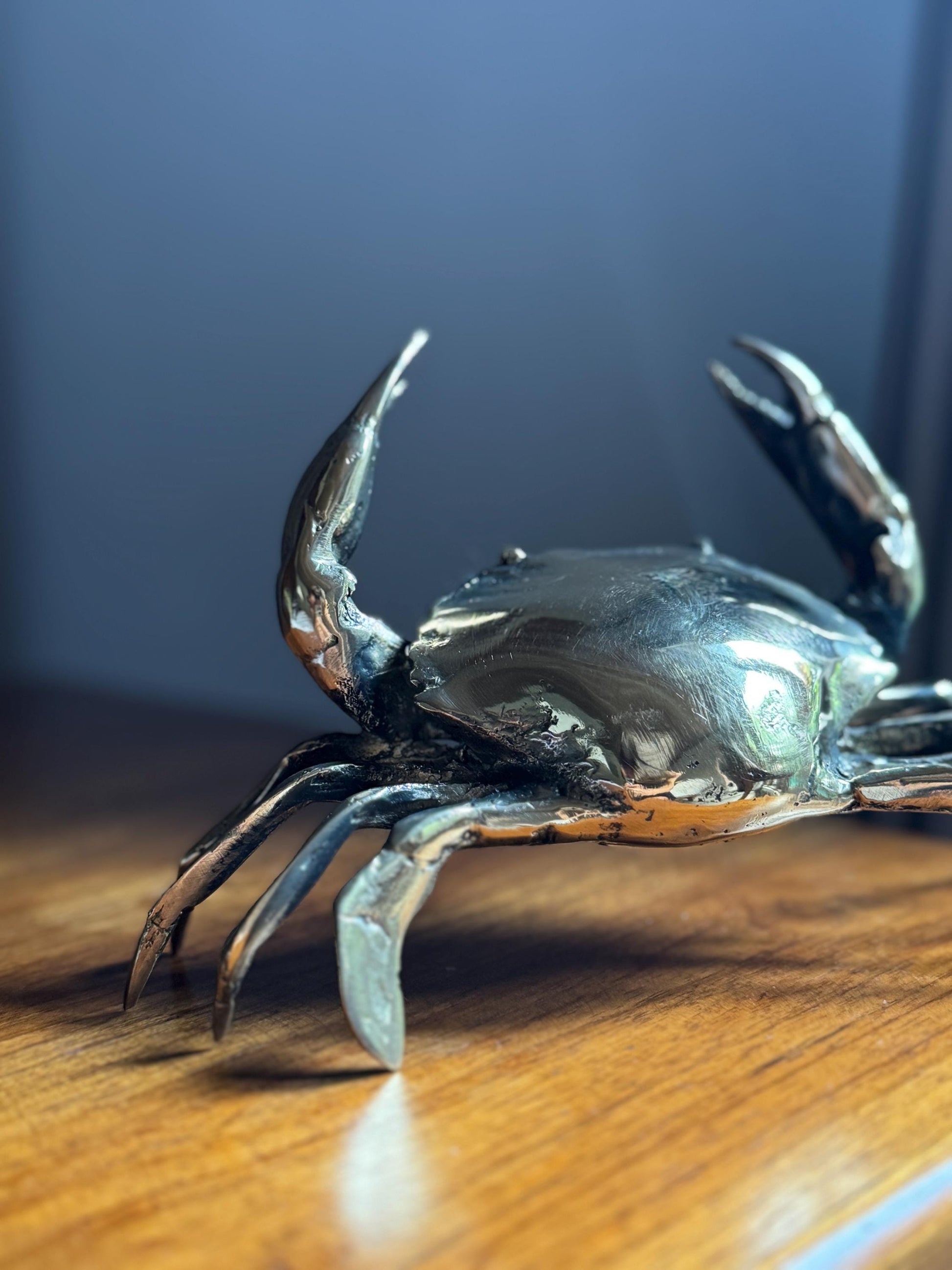 Brass Crab Figurine | Handcrafted Nautical Coastal Decor