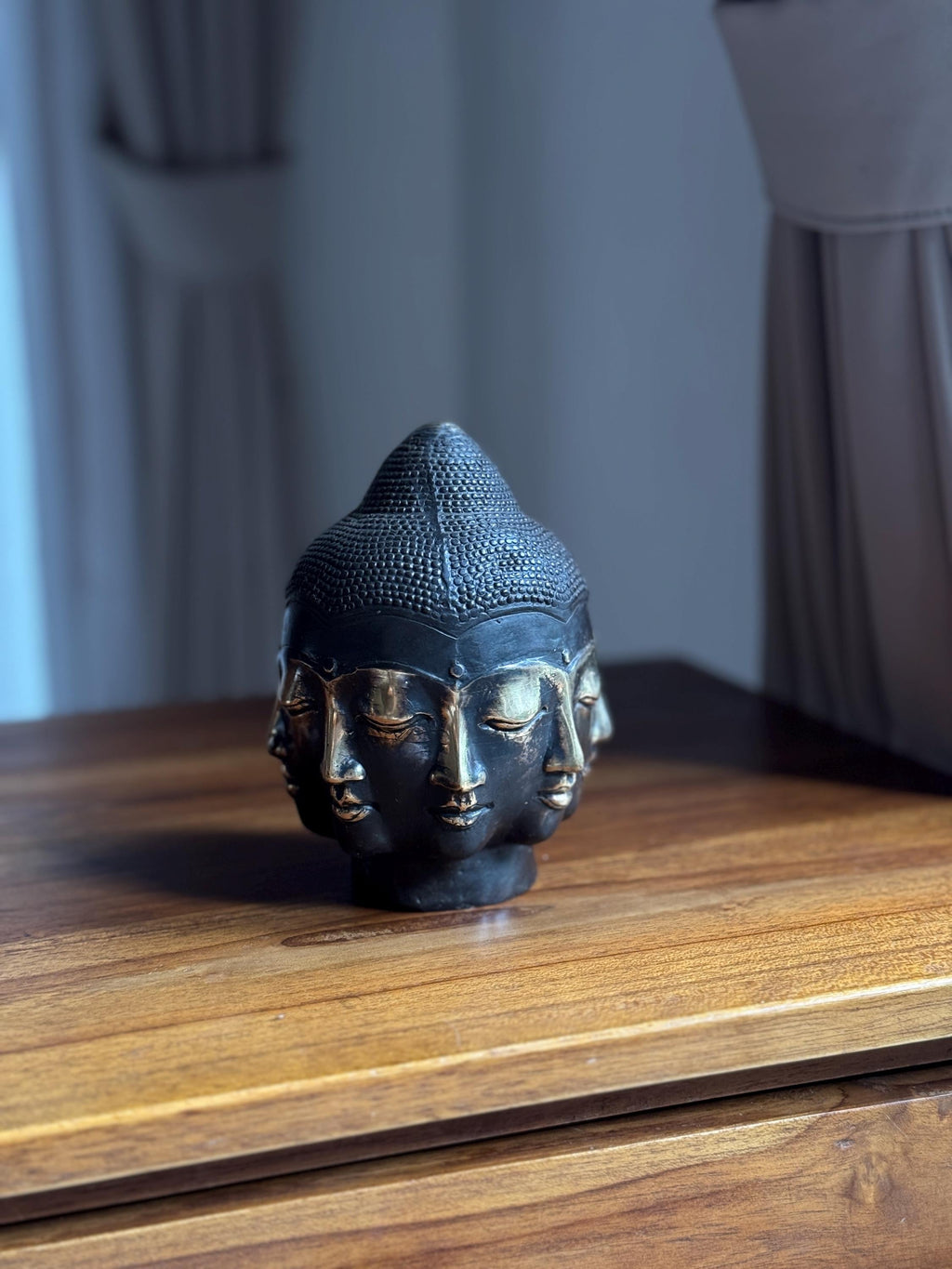 Antique Bronze Buddha Head Statue