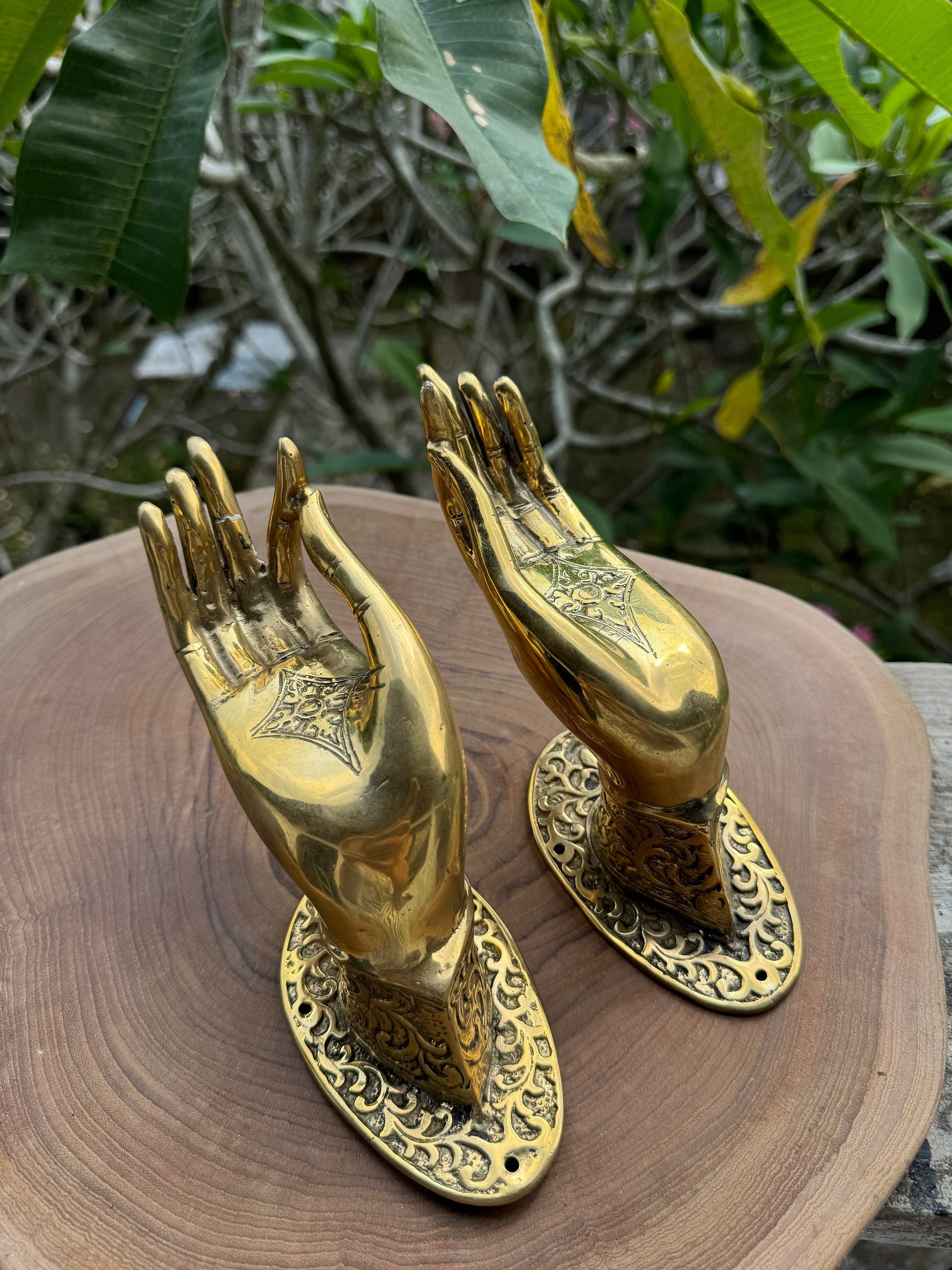 Big Golden Hand Door Handles