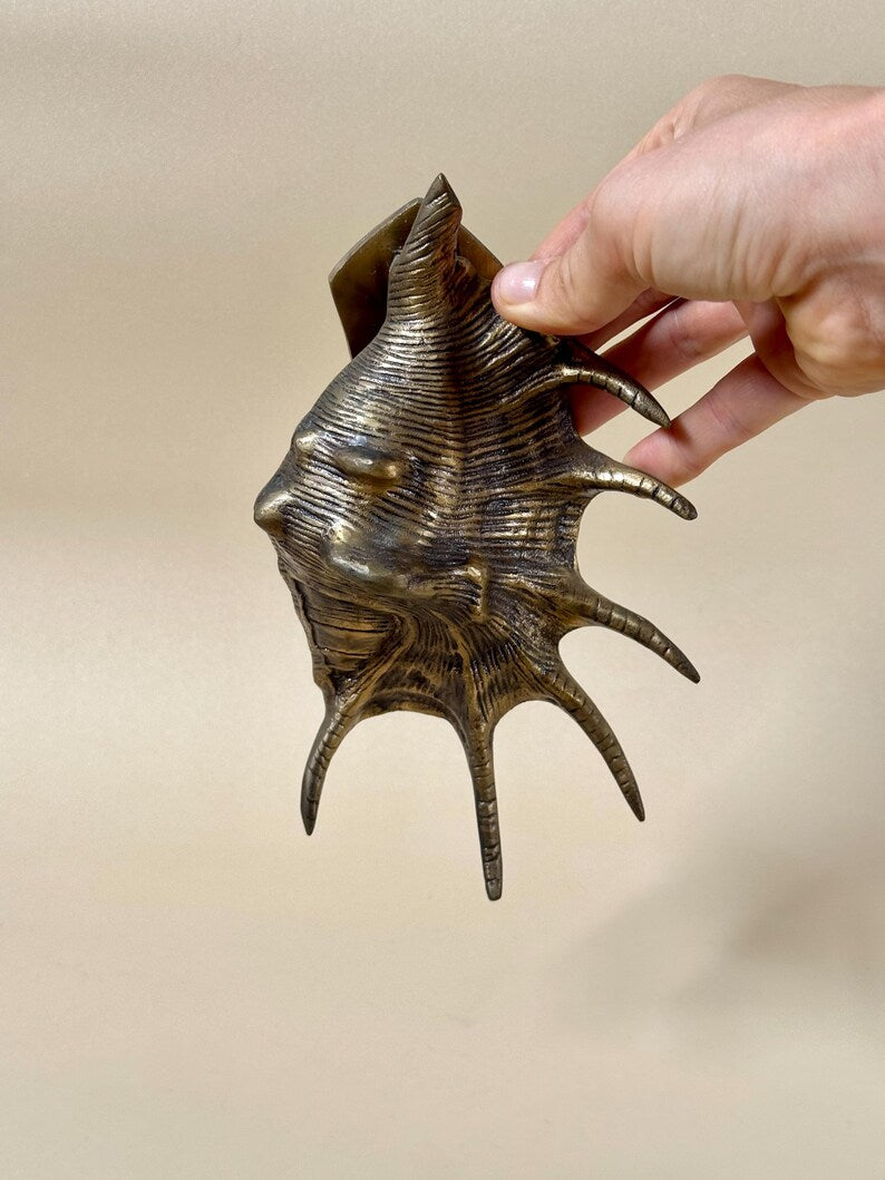 Vintage Brass Conch Shell Door Knocker