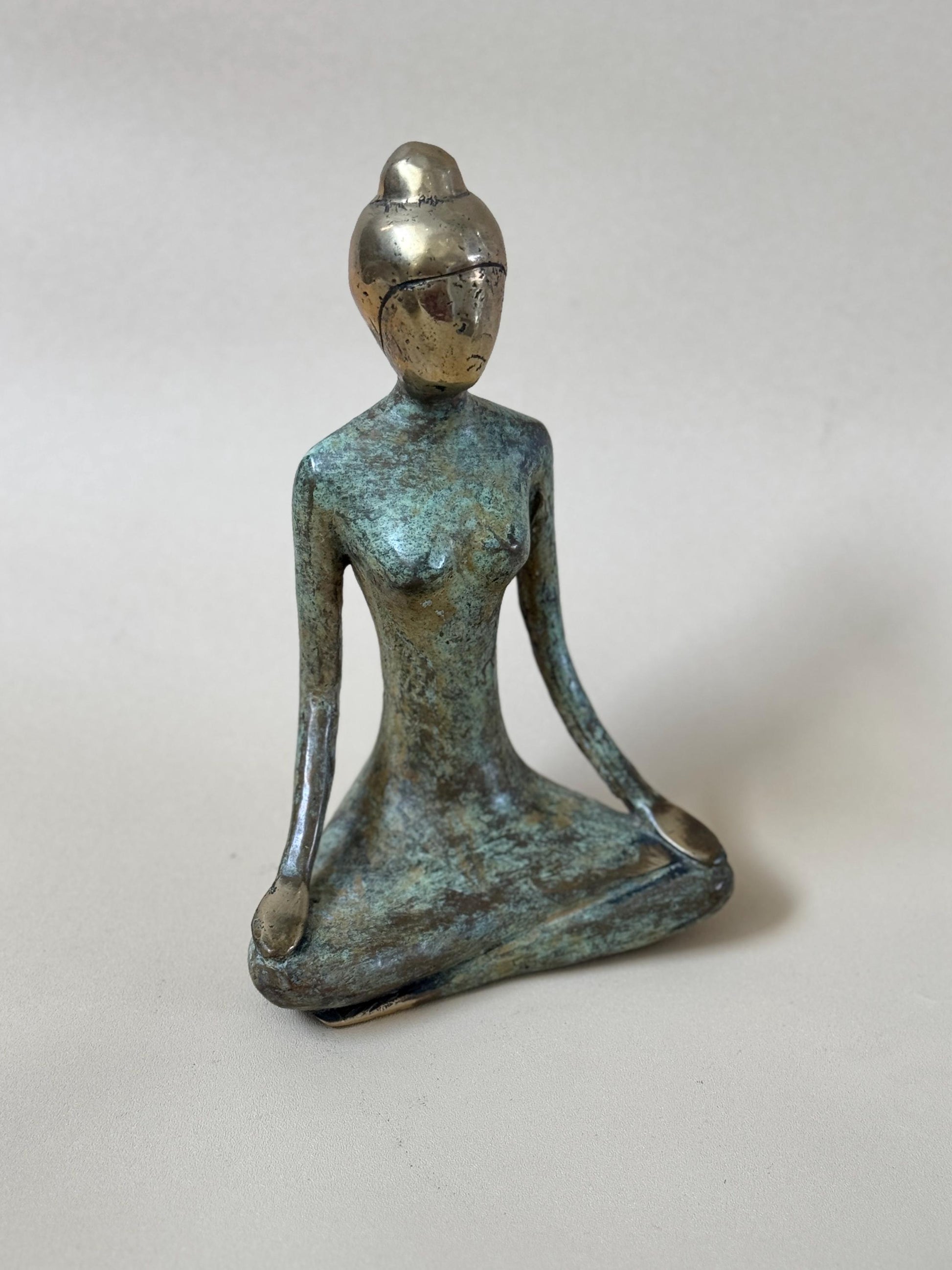 Brass Yoga Woman Figurines