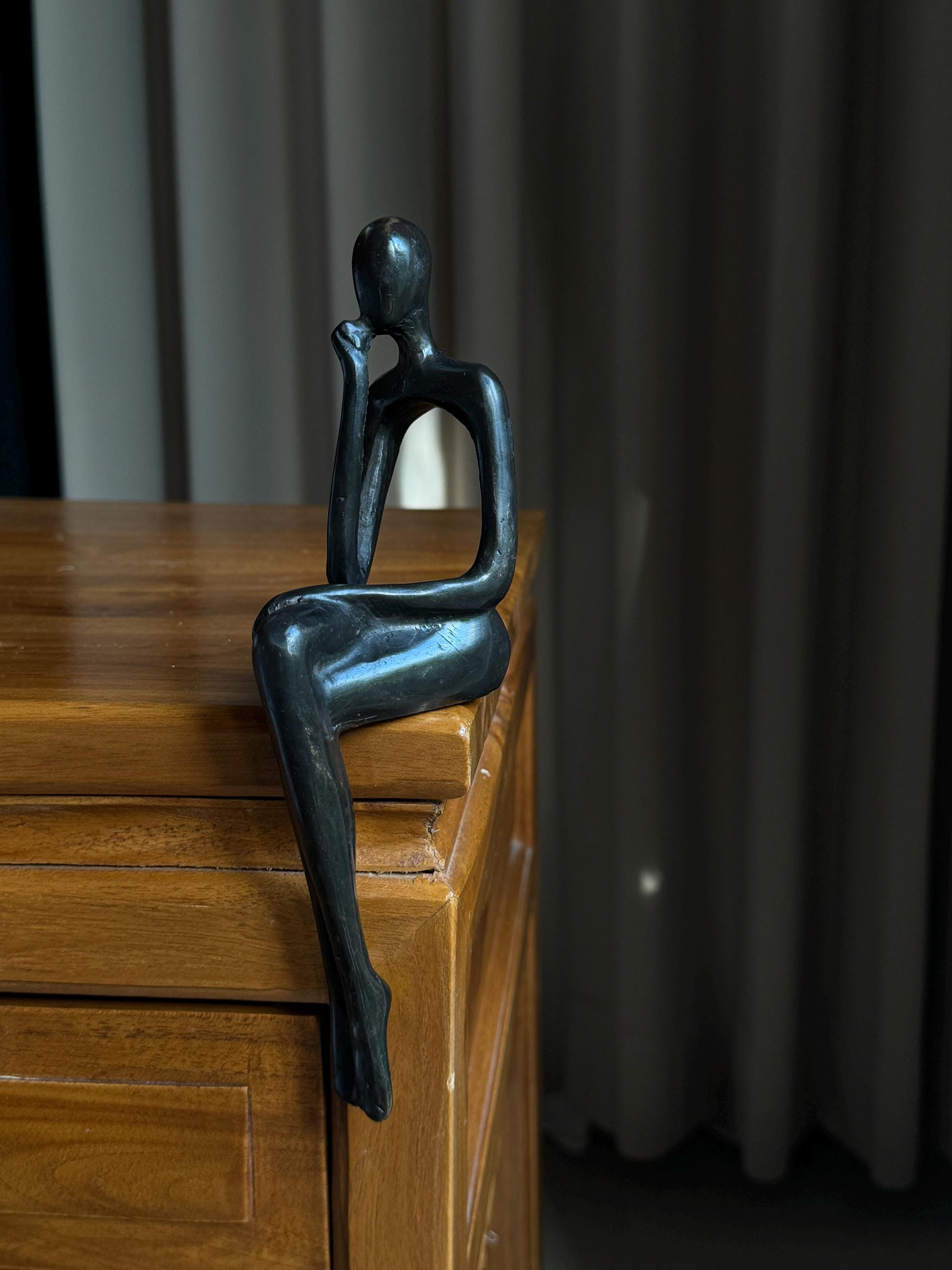 Minimalist Edge-Sitting Brass Sculpture