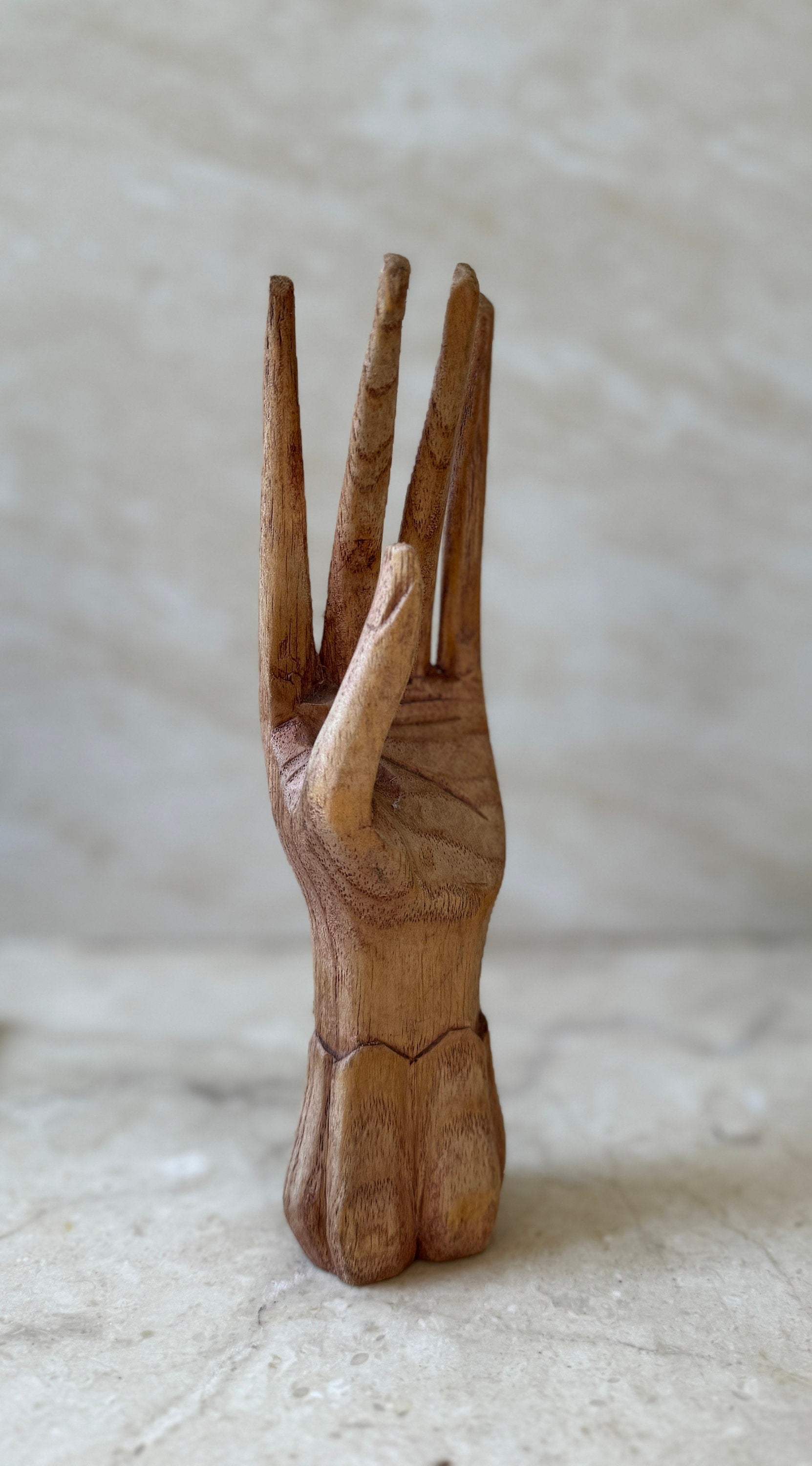 Wooden Hand Jewelry Organizer