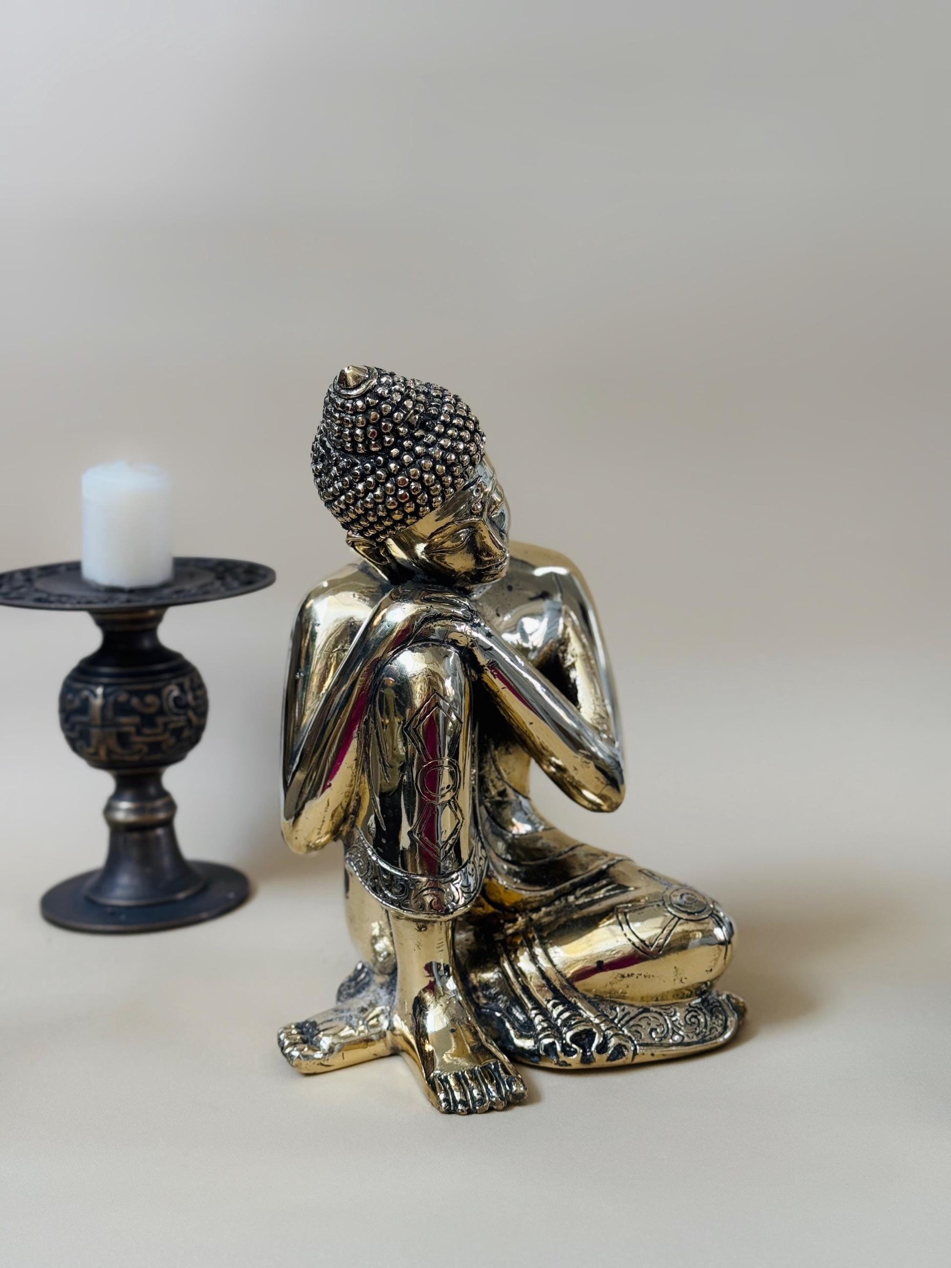 Brass Buddha Resting Head Statue