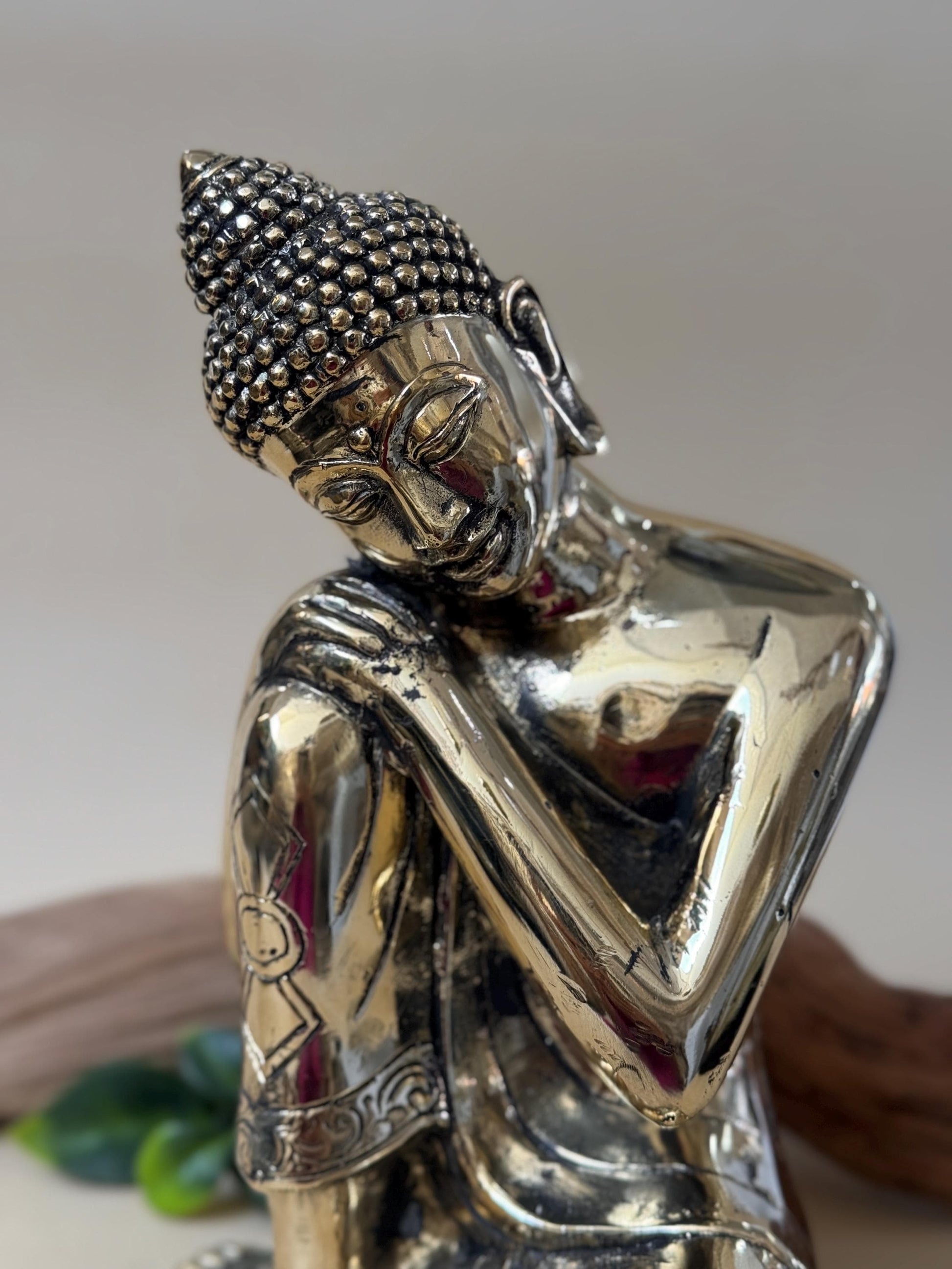 Brass Buddha Resting Head Statue