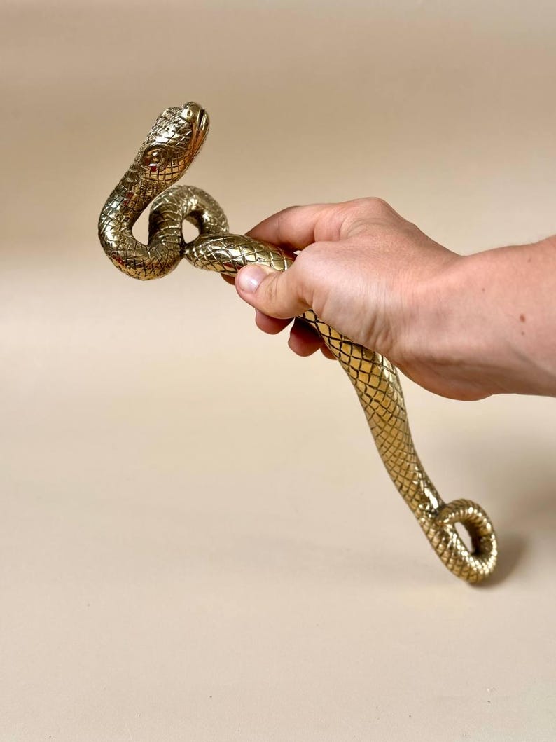 Brass Serpent Door Handle — Snake Pull for Door & Cabinet