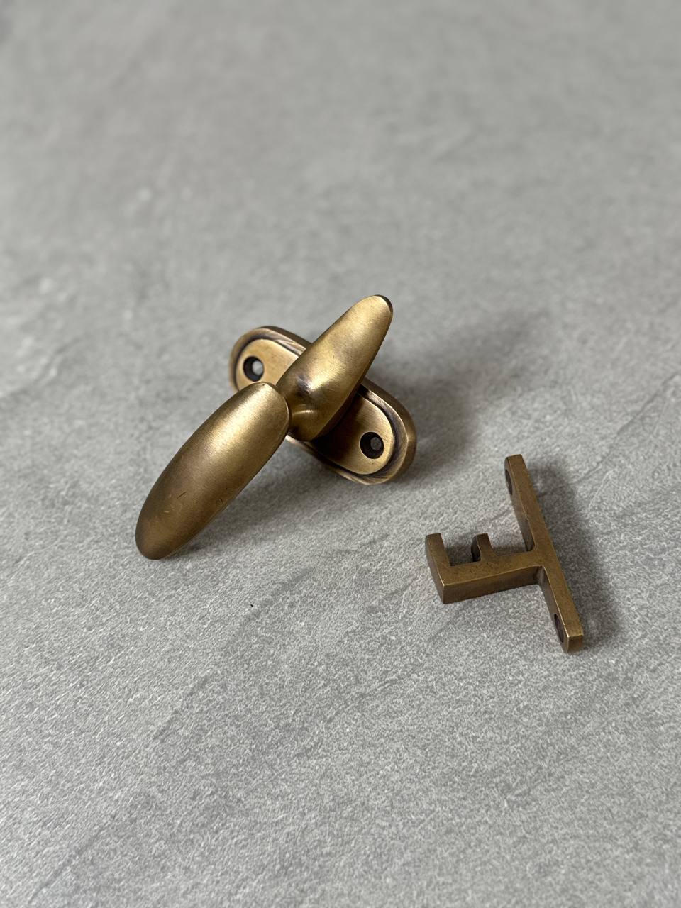 Vintage Brass Sliding Door Latch "Solid Bolt"