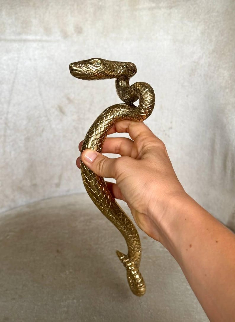 Brass Serpent Door Handle — Snake Pull for Door & Cabinet