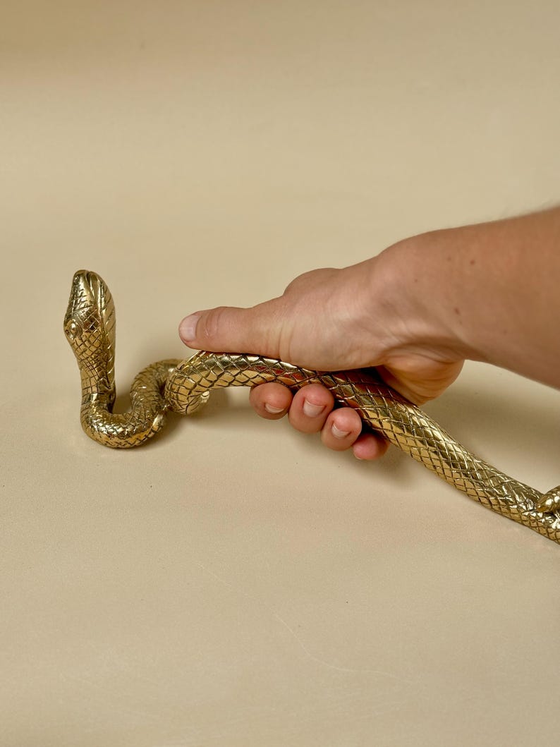 Brass Serpent Door Handle — Snake Pull for Door & Cabinet