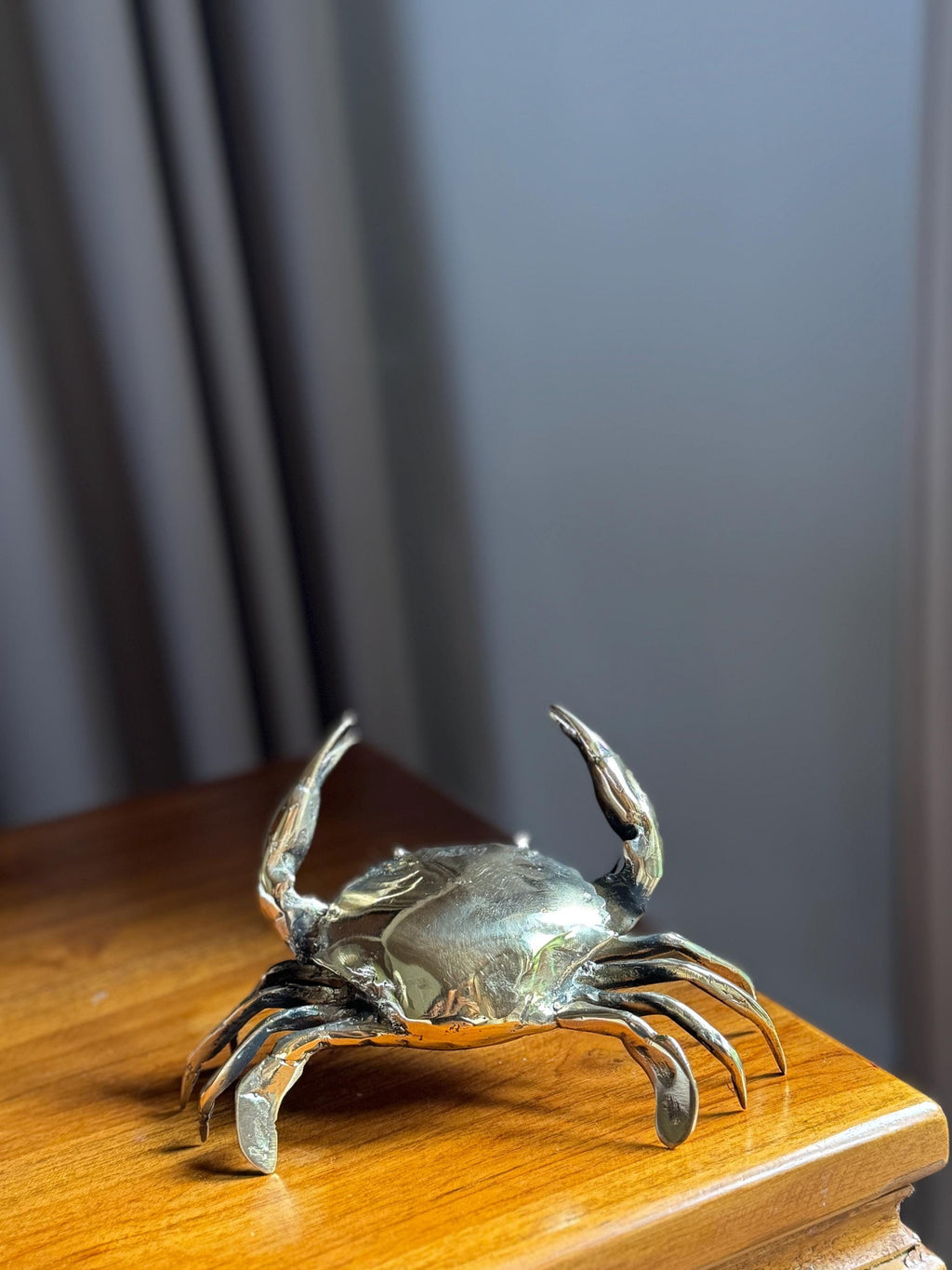 Brass Crab Figurine | Handcrafted Nautical Coastal Decor