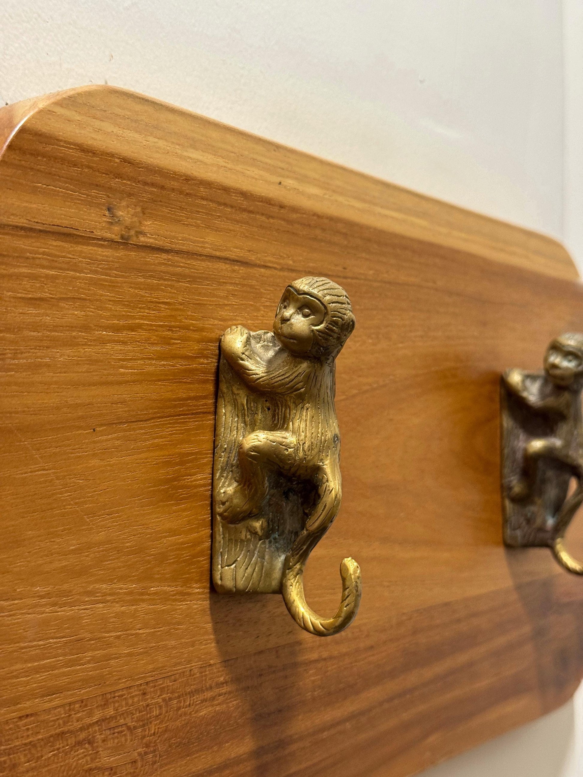 Handcrafted Brass Monkey Hook | Vintage Wall Decor & Towel Holder