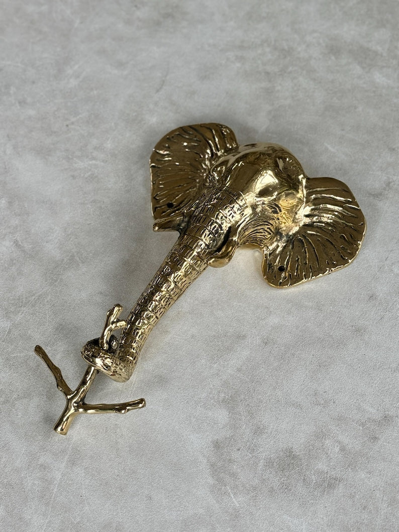 Elephant Brass Wall Hook - Vintage Animal Decor