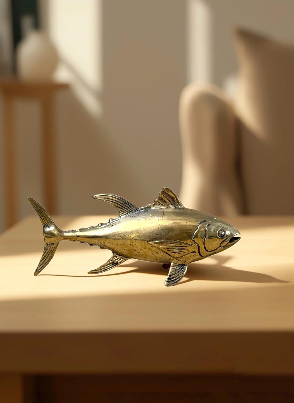 Gold Brass Fish Statue
