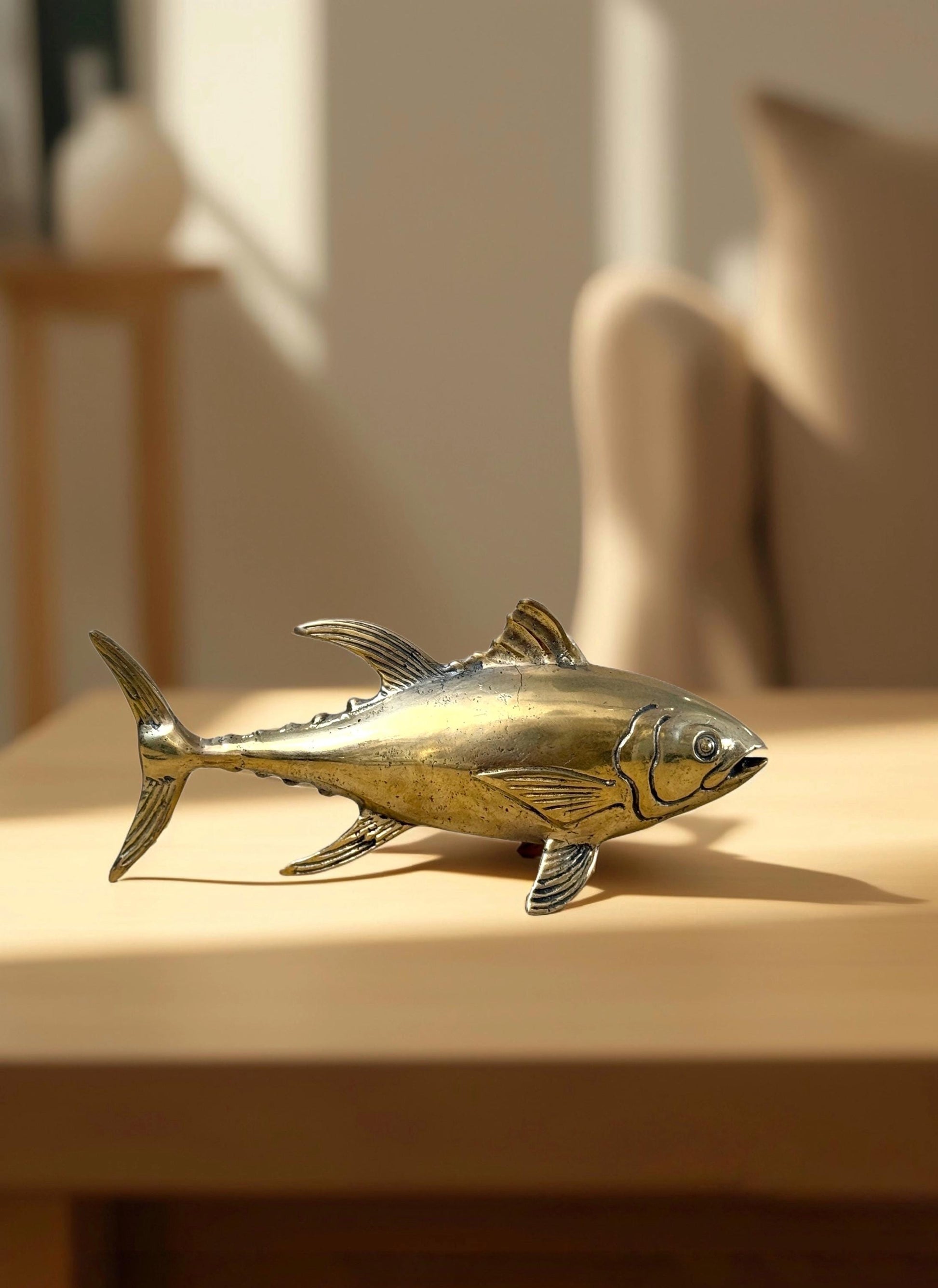 Gold Brass Fish Statue