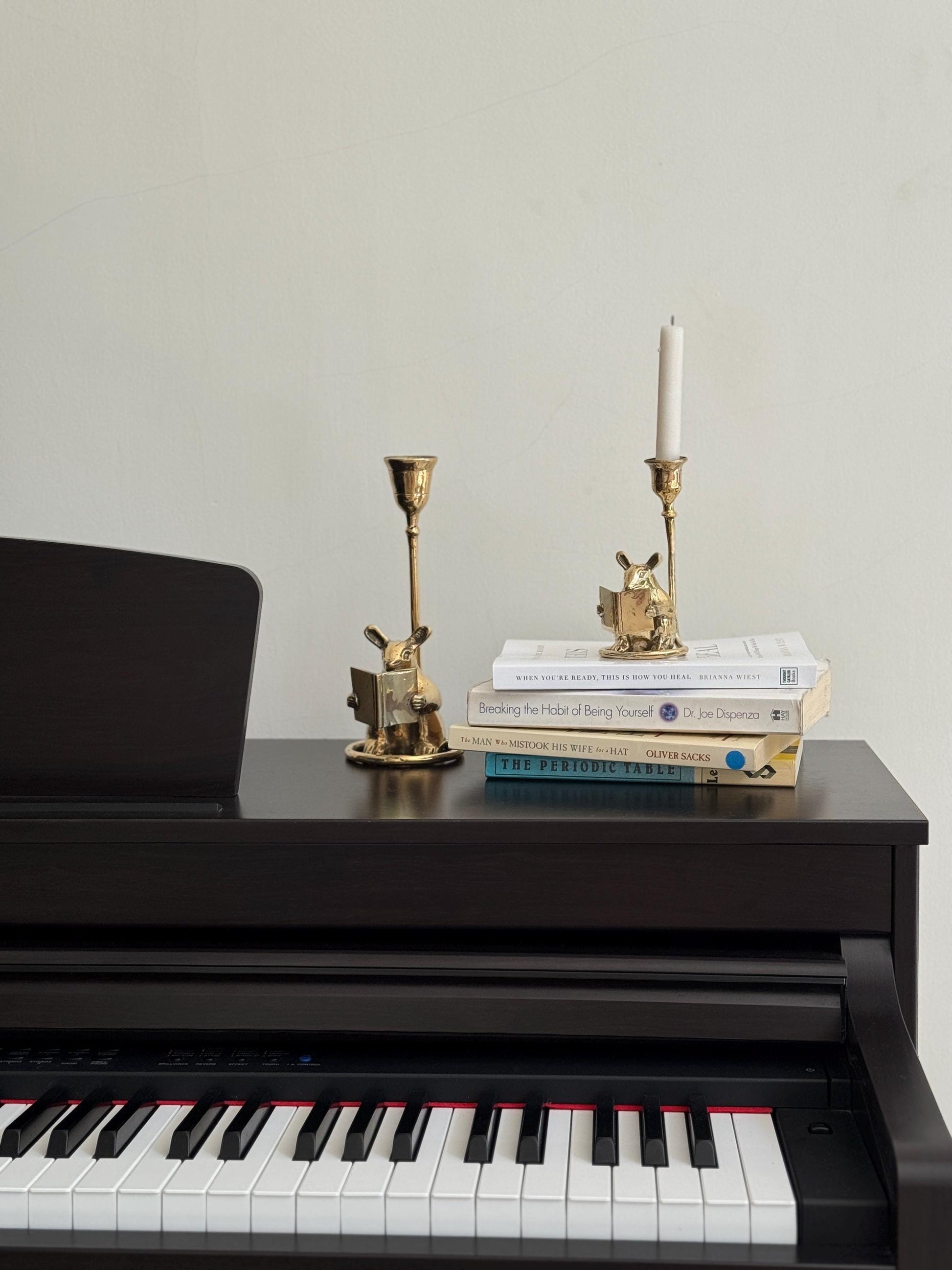Bali Brass Mouse candleholder BookShelf Taper – Vintage Decor