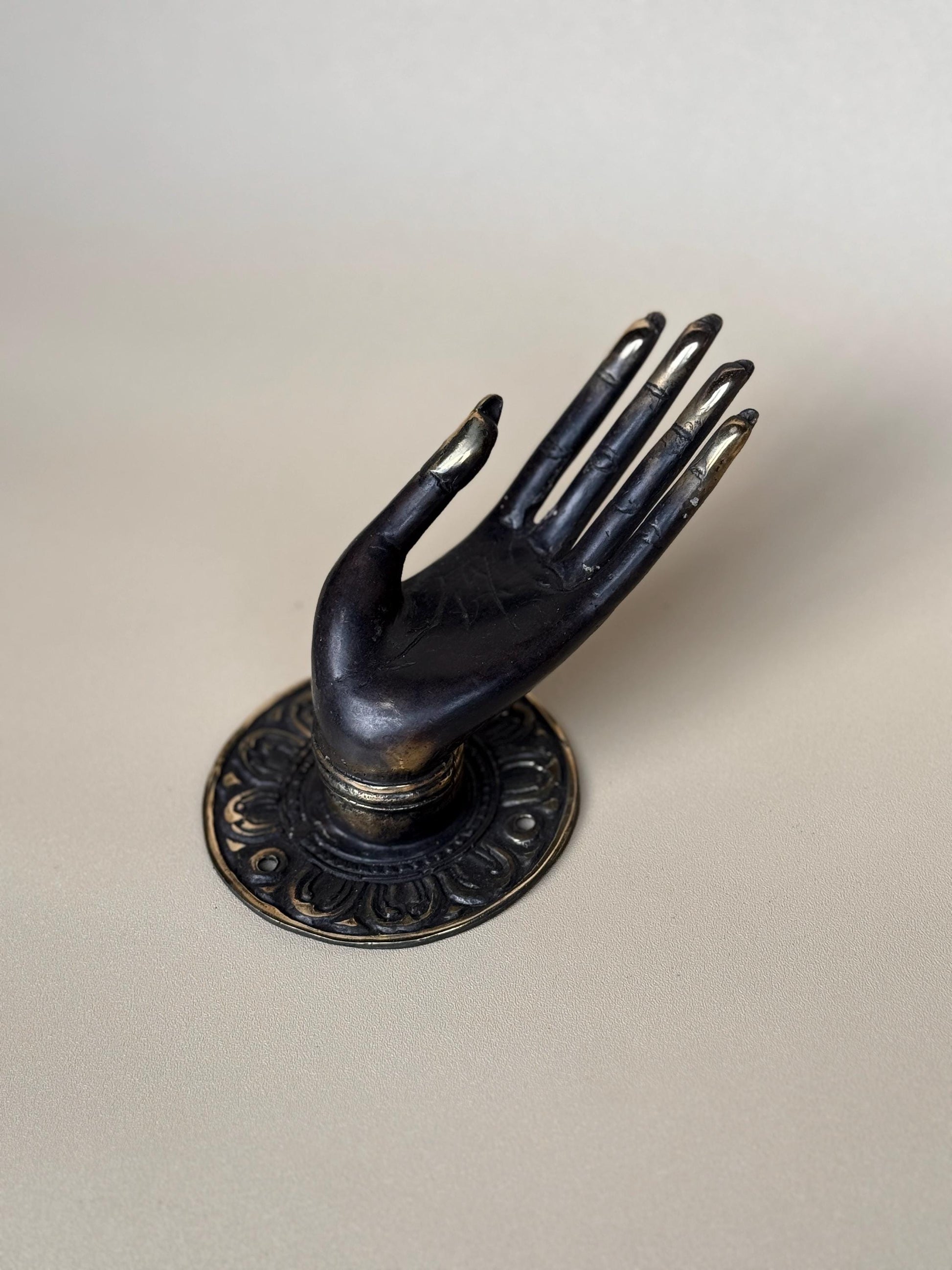 Brass Mudra Hand Hooks | Buddha Door Handles & Wall Rack