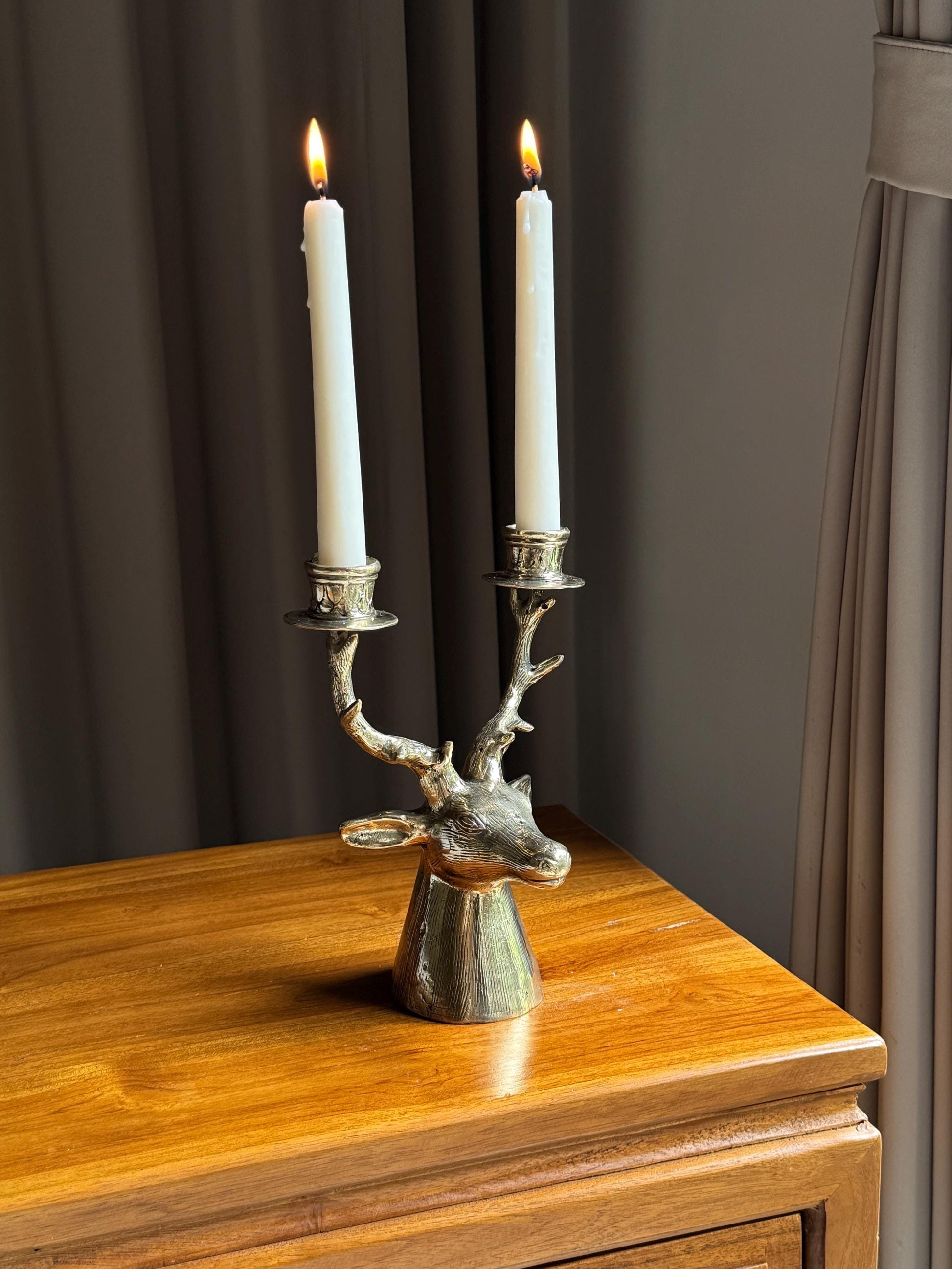Brass Deer Candleholder