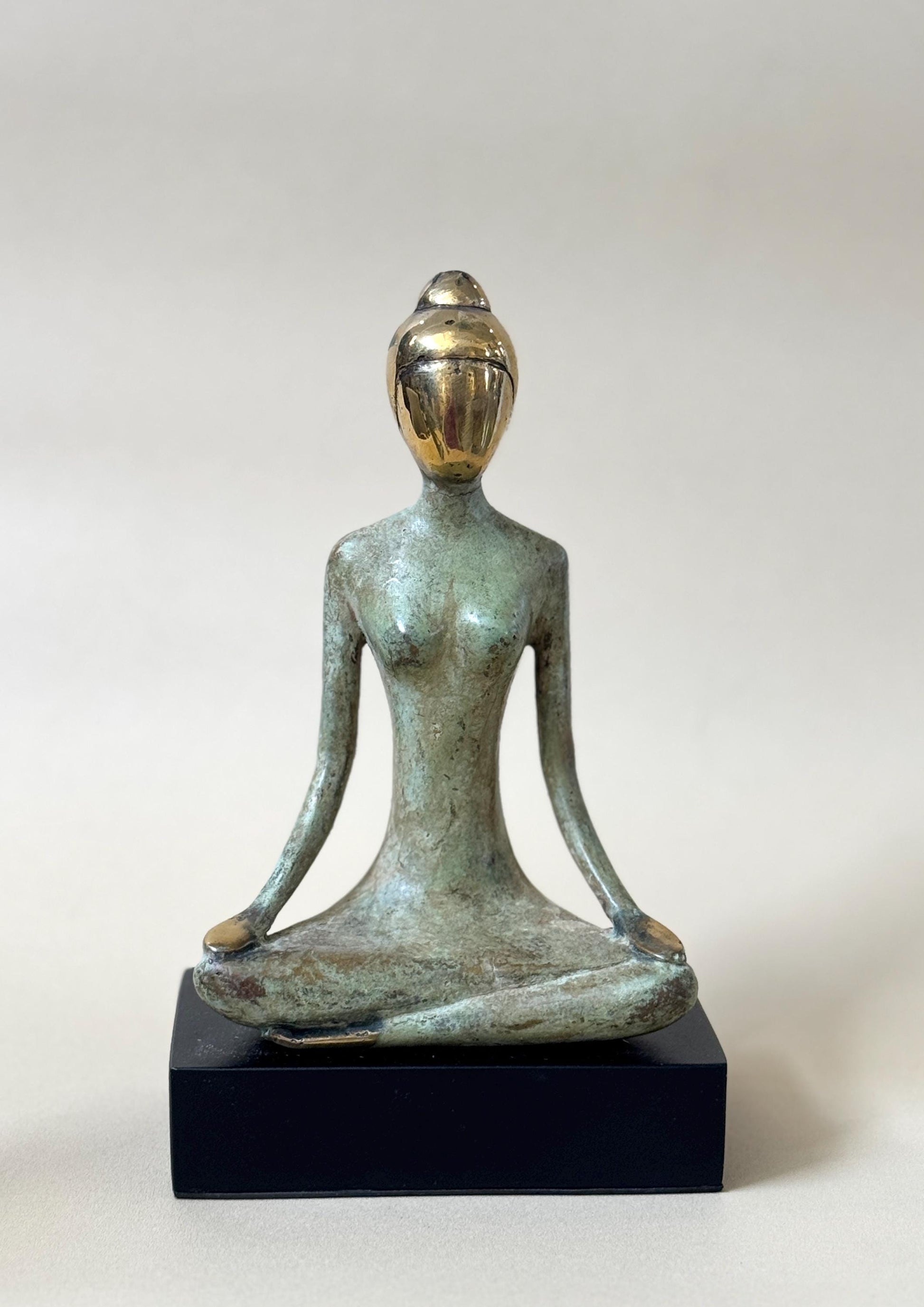 Brass Yoga Woman Figurines