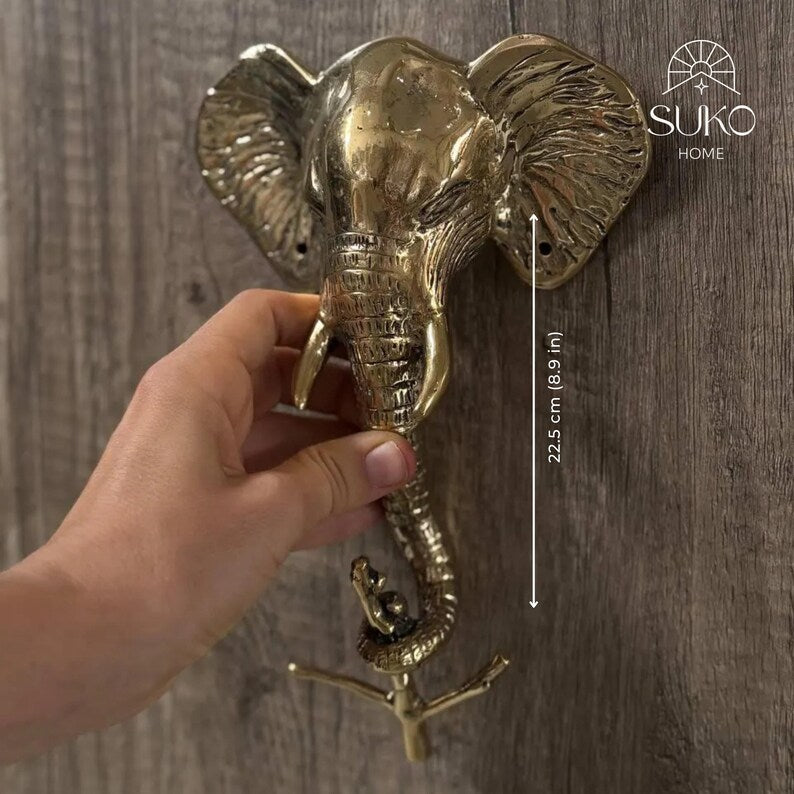 Elephant Brass Wall Hook - Vintage Animal Decor