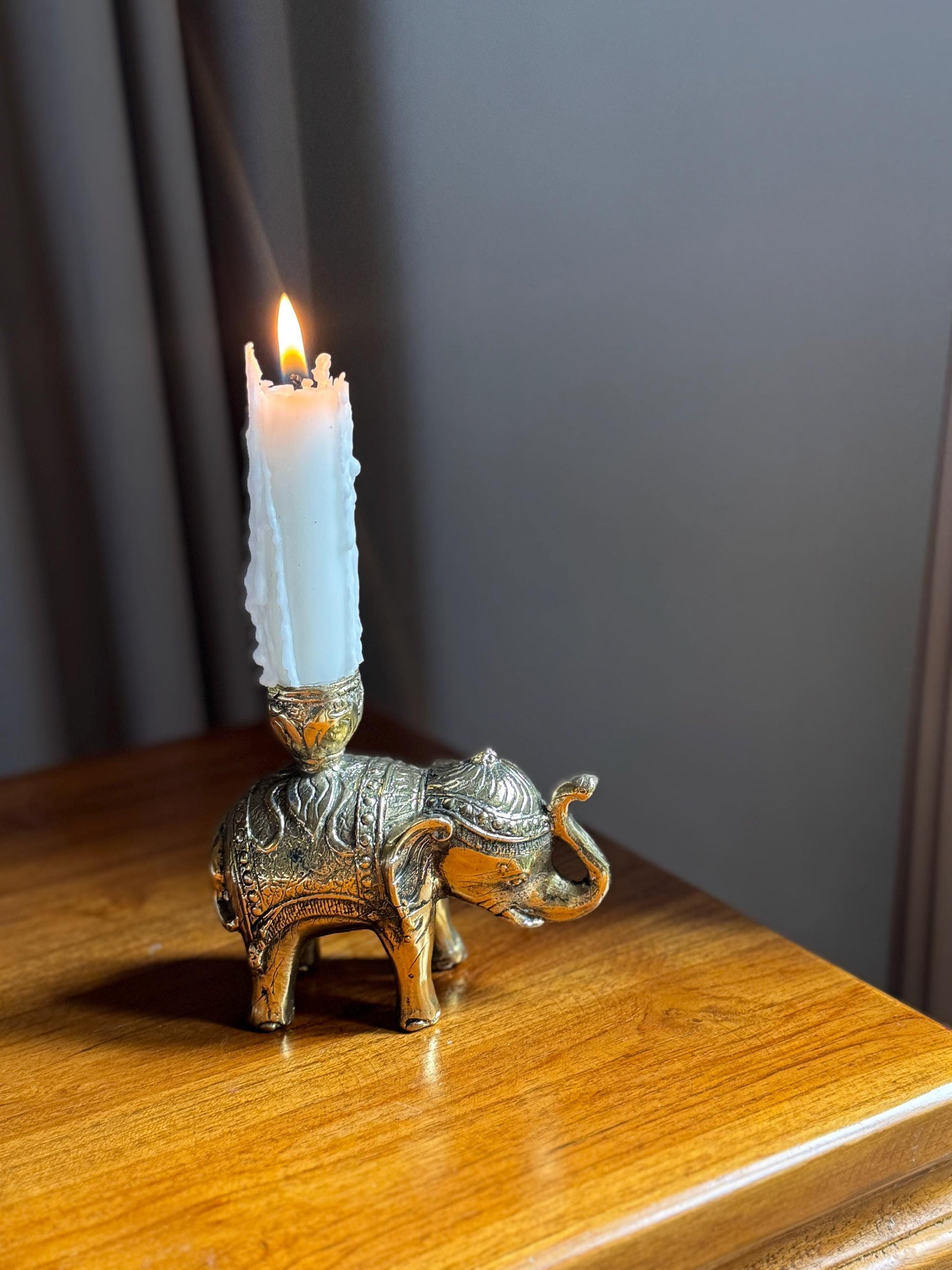 Brass Elephant candleholder