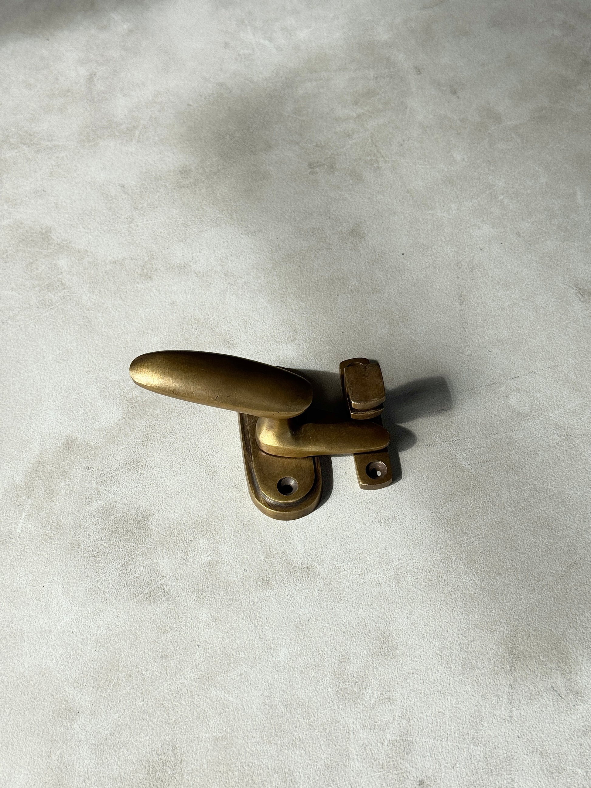 Vintage Brass Sliding Door Latch "Solid Bolt"