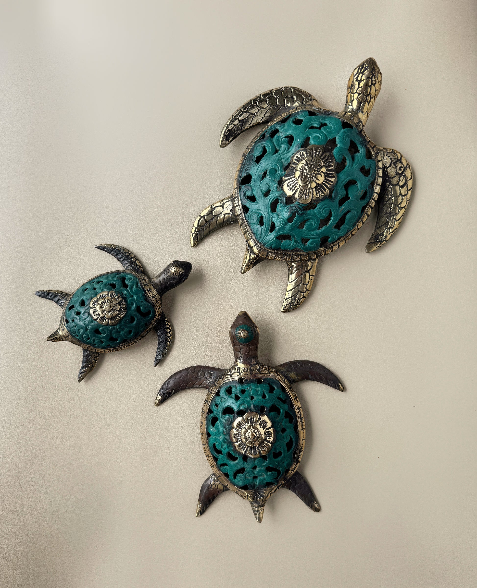 Brass Sea Turtle Statues