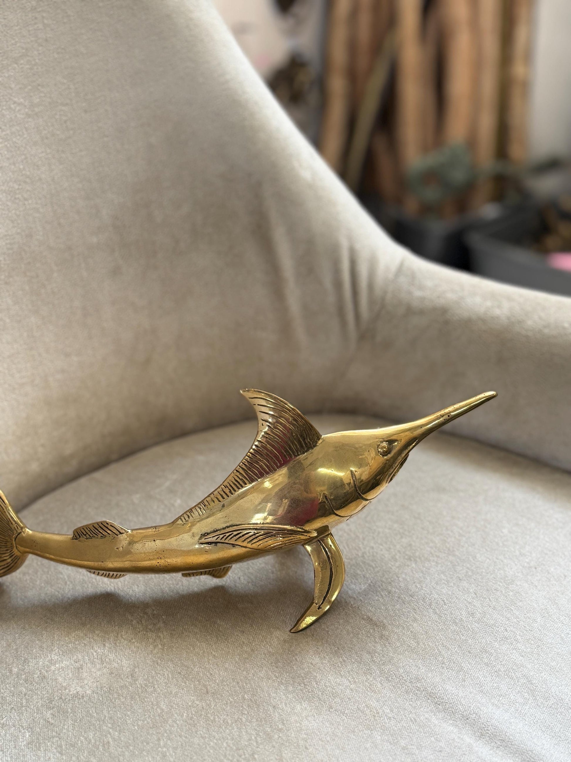 Gold Brass Fish Statue