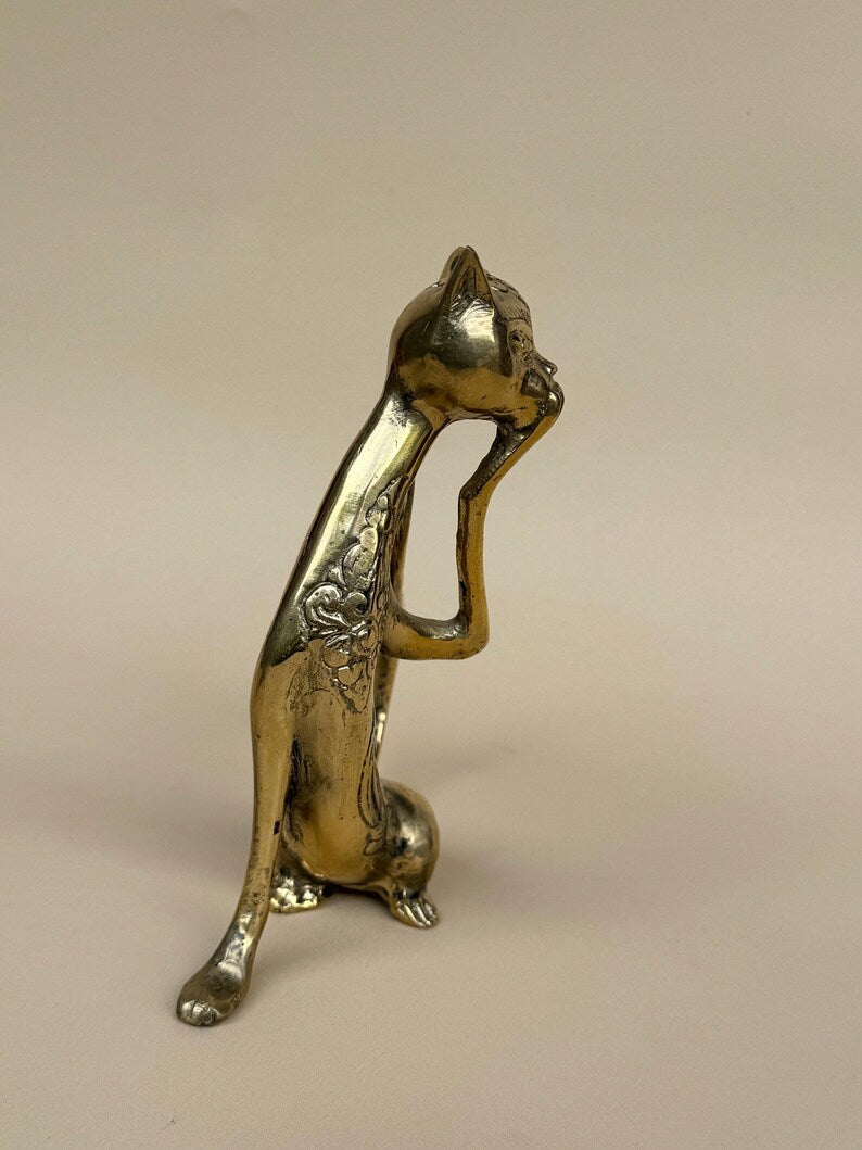 Cat Figurine Pair Gold or Black