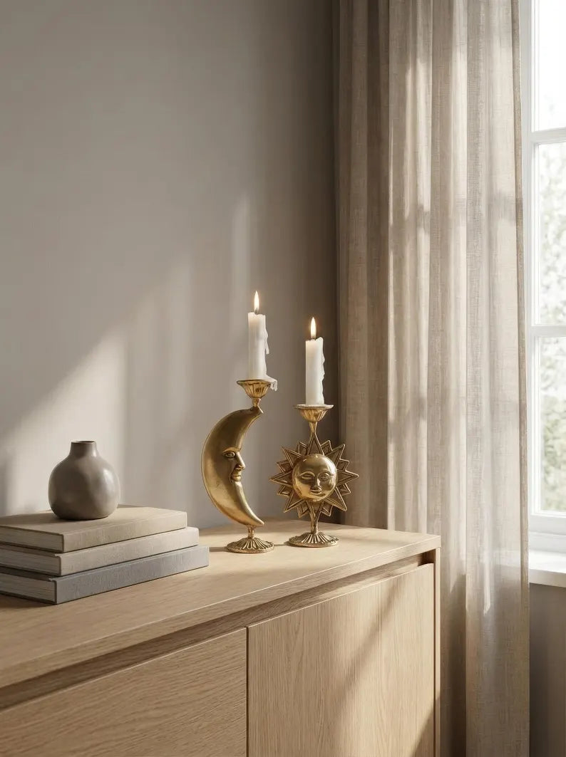 Moon And Sun Candle Holder