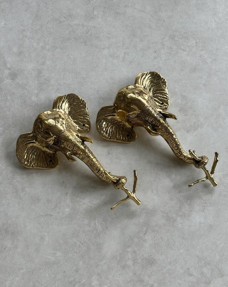 Elephant Brass Wall Hook - Vintage Animal Decor