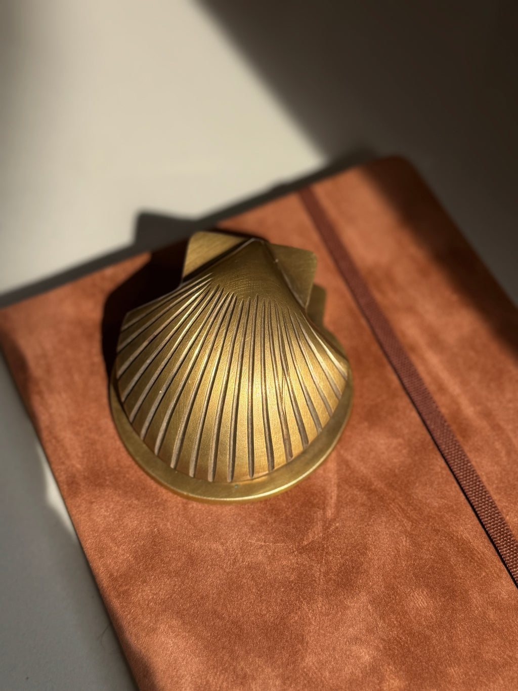 Vintage Brass Shell Wall Clip