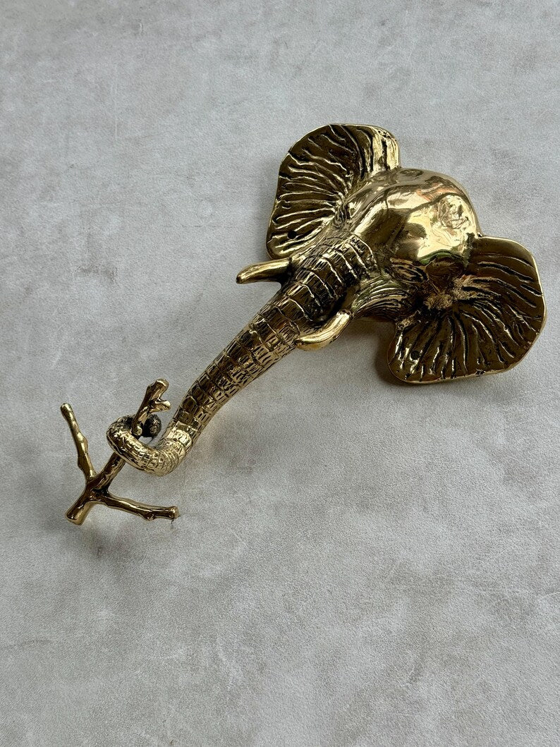 Elephant Brass Wall Hook - Vintage Animal Decor