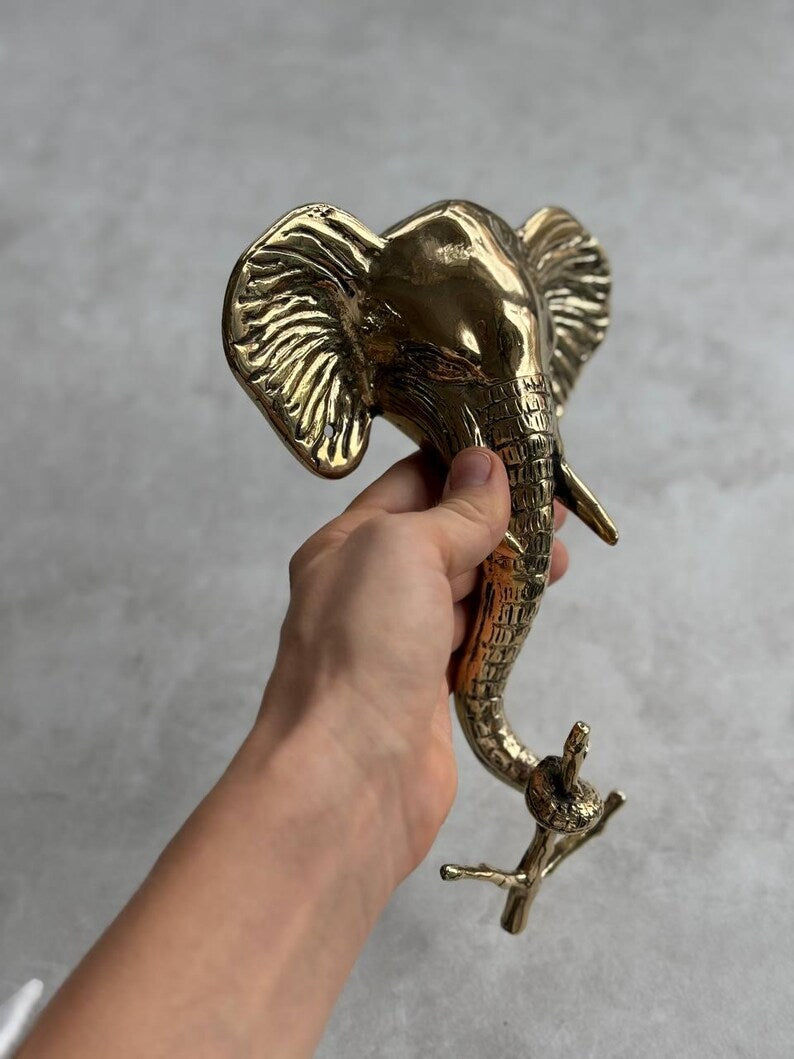Elephant Brass Wall Hook - Vintage Animal Decor